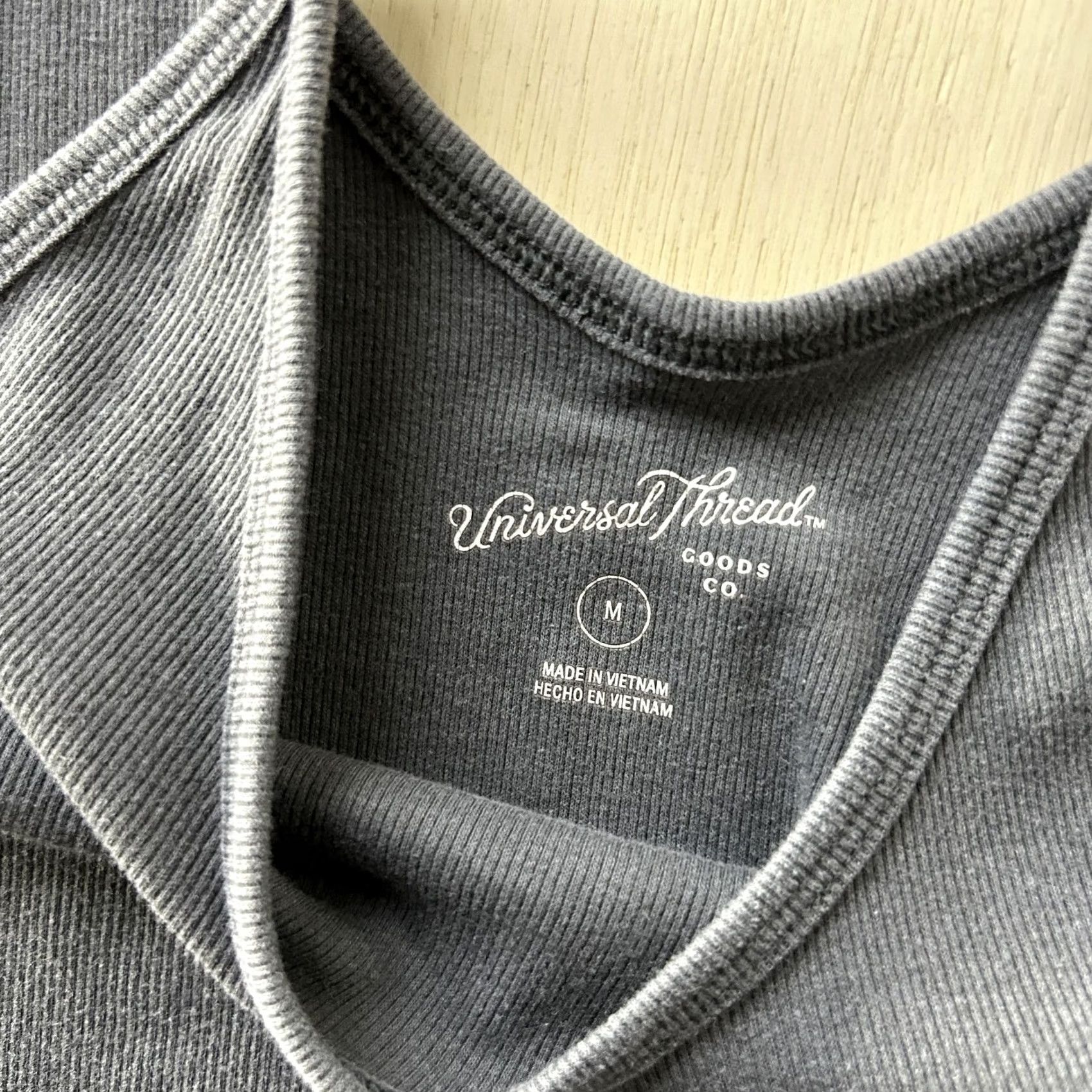 Vintage Universal Thread Tank Top Womens M Gray Ribbed Knit Scoop Neck Cami Basic Size M / US 6-8 / IT 42-44 - 2 Thumbnail