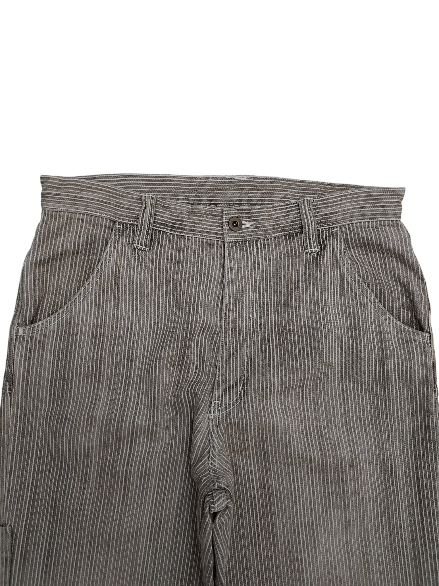 Japanese Brand Vintage Y2k Hang Ten Hickory Carpenter Denim Pants Orslow Size US 33 - 2 Thumbnail