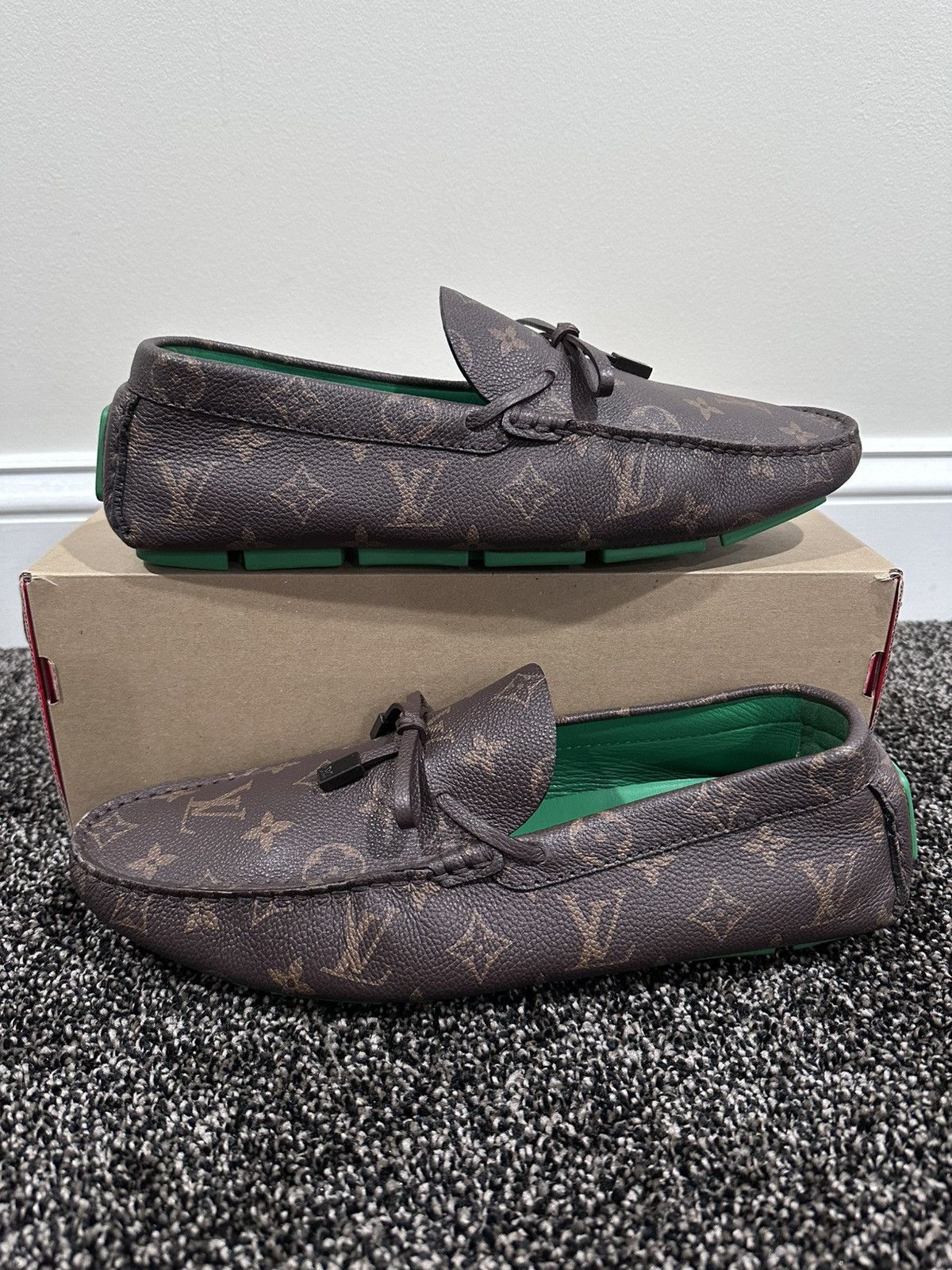 Louis Vuitton Louis Vuitton Virgil Brown Monogram Laced Driver Loafers Size US 8.5 / EU 41-42 - 1 Thumbnail