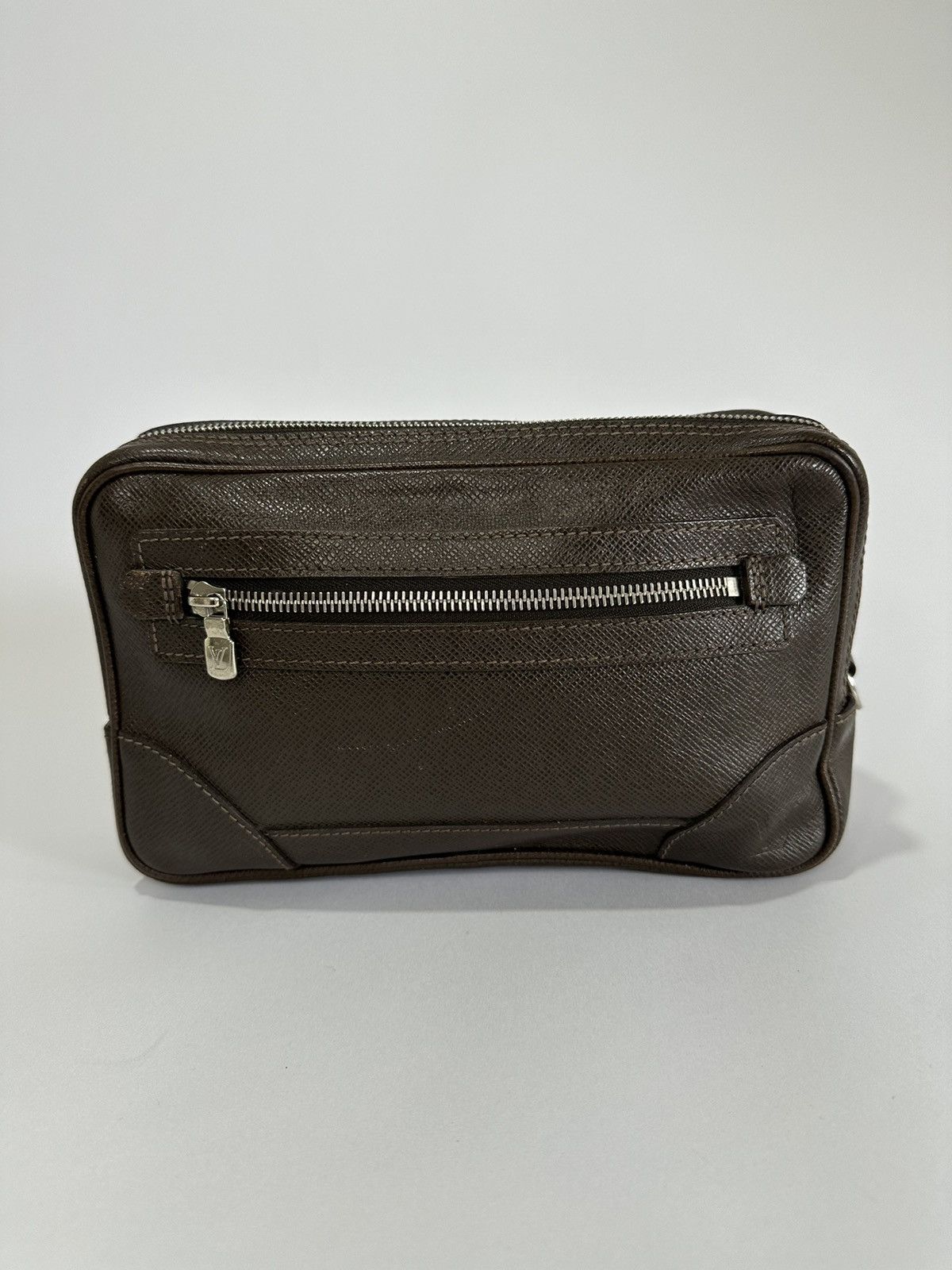 image of Louis Vuitton Taiga Neo Pavel Pouch in Brown, Men's