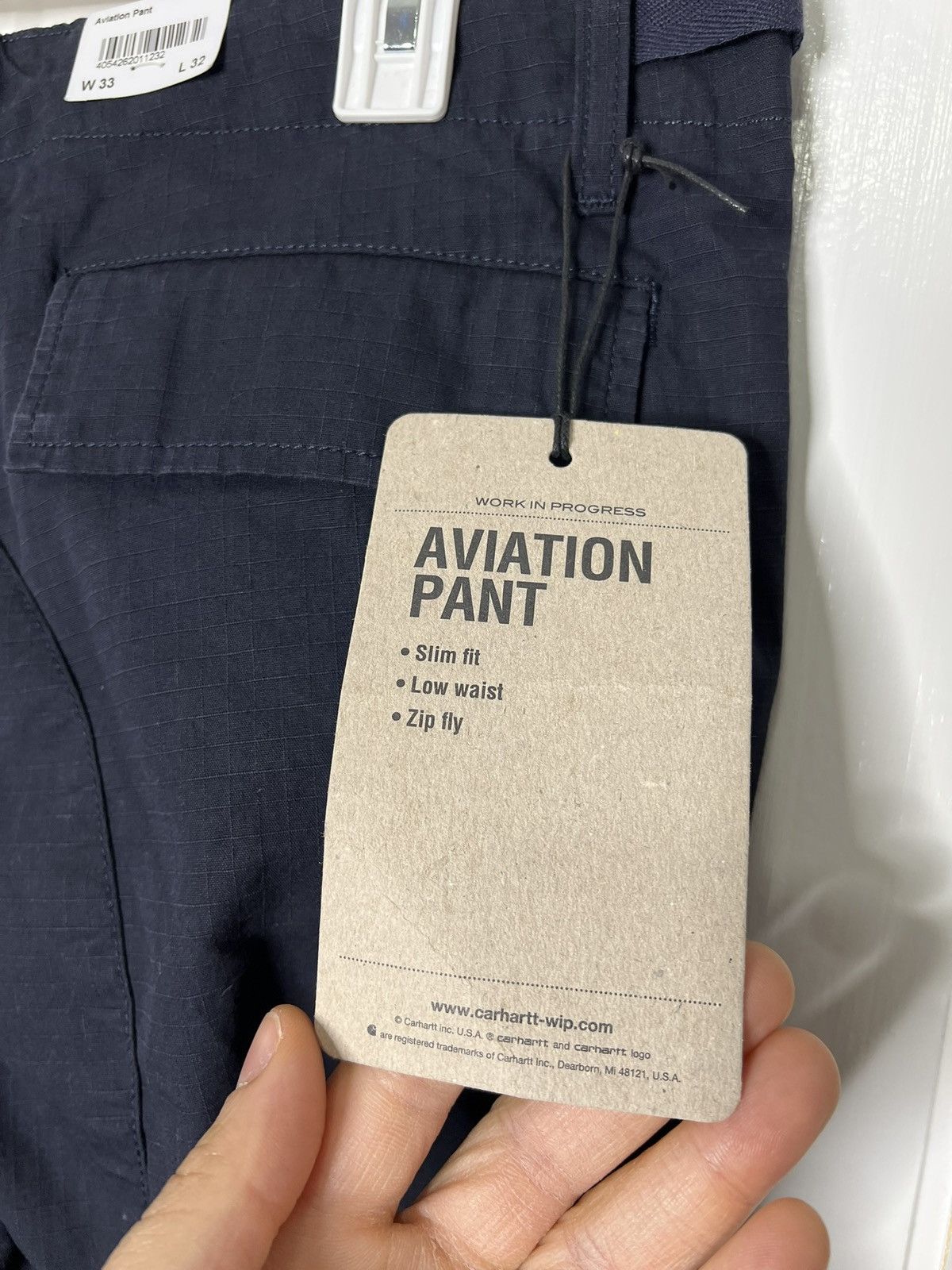 Carhartt Wip Carhartt WIP Aviation Cargo Pants Dark Navy Slim Fit 33x32 Size US 33 - 4 Thumbnail