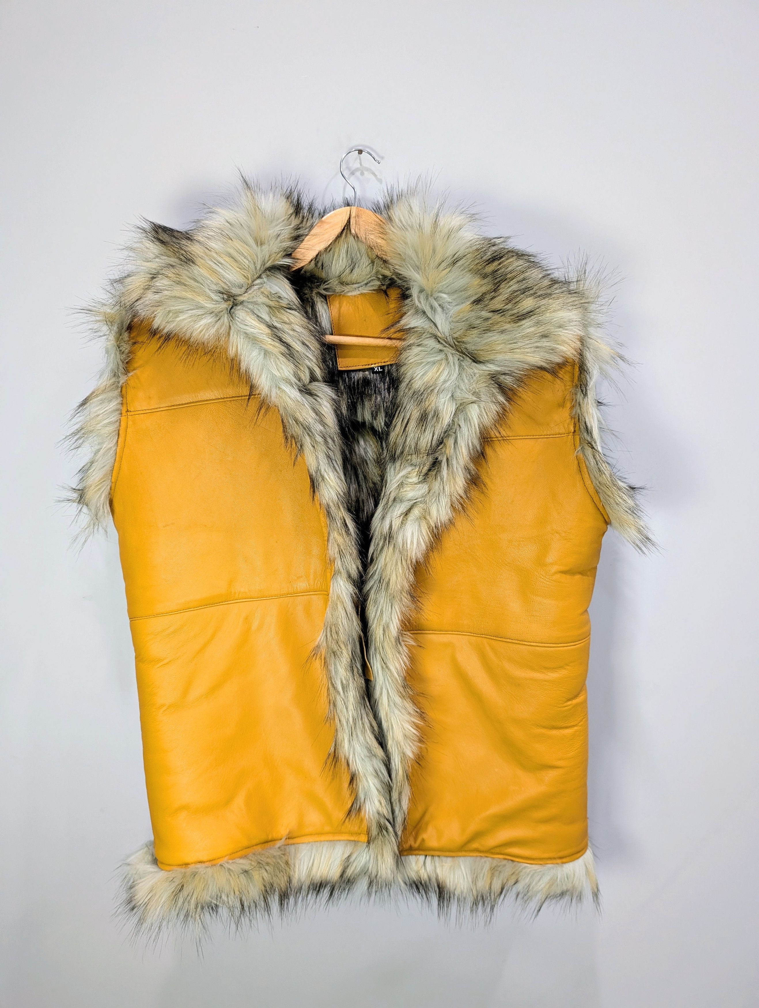 Vintage 90s Vintage Look Genuine Leather Vest "Free Shipping" Size US XL / EU 56 / 4 - 1 Thumbnail