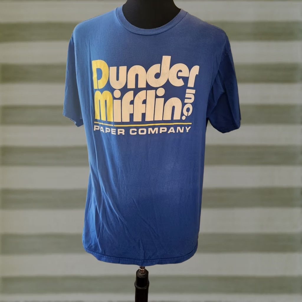 Vintage The Office Dunder Mifflin Paper Company T-Shirt XL Blue Short Sleeve Crew Neck Mens Size US XL / EU 56 / 4 - 1 Thumbnail