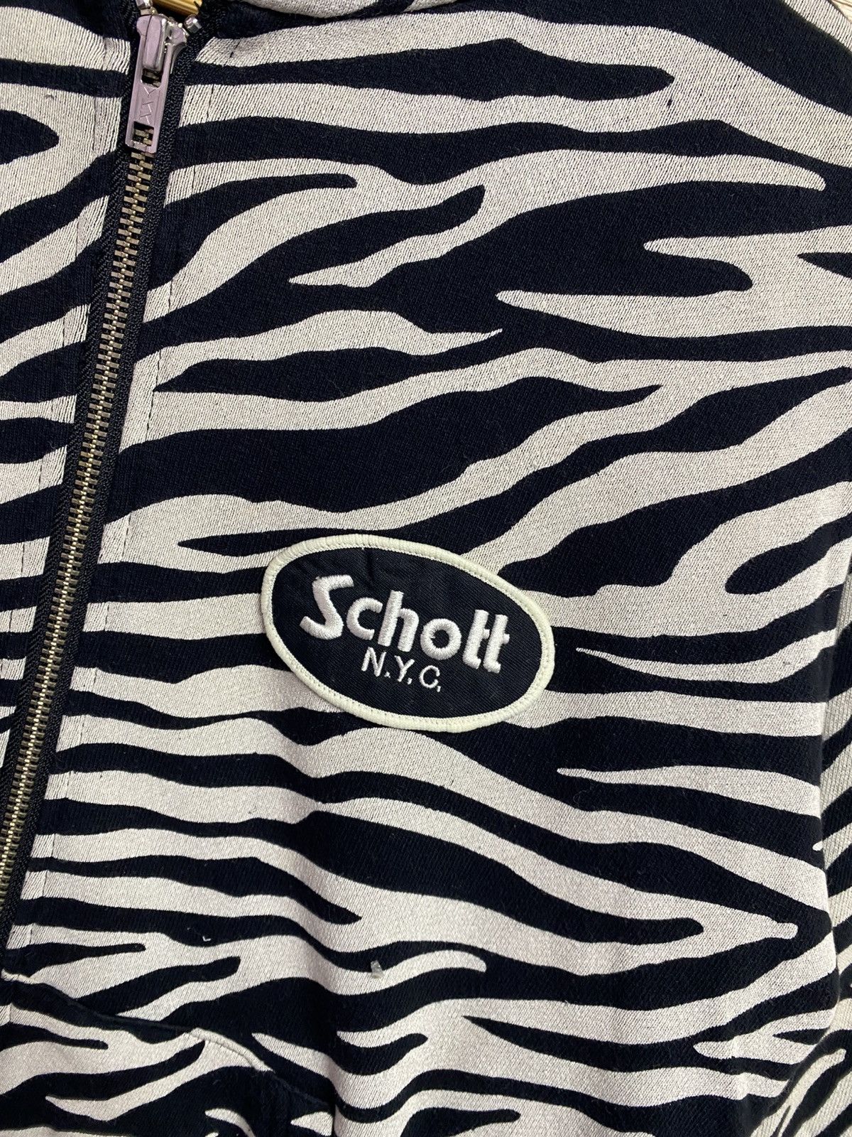 Schott rare Schott N.Y.C. full-zip hoodie with zebra print pattern Size US L / EU 52-54 / 3 - 2 Thumbnail