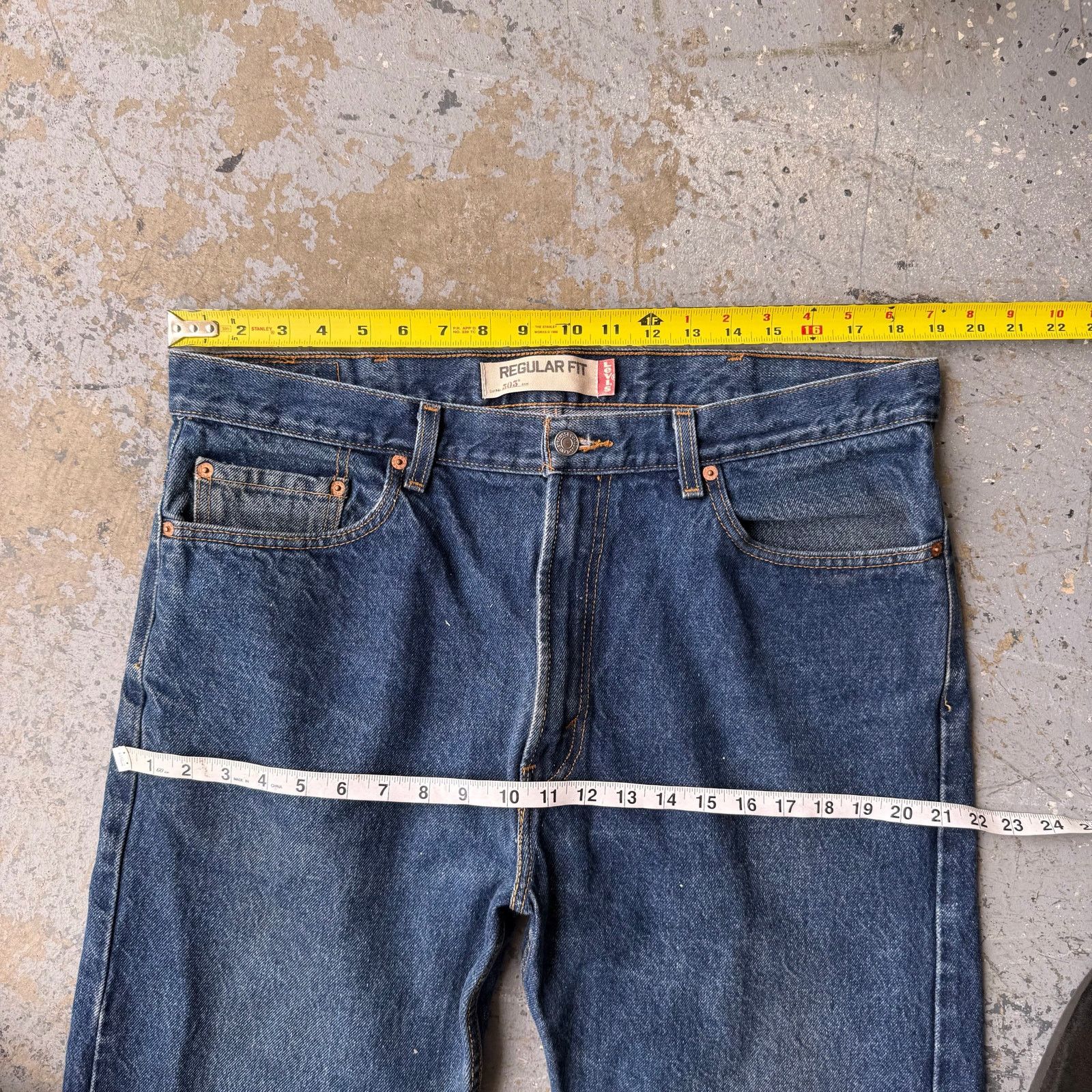 Levi's Vintage Y2K Levi’s 505 Straight Leg Blue Jeans Size US 38 / EU 54 - 7 Thumbnail