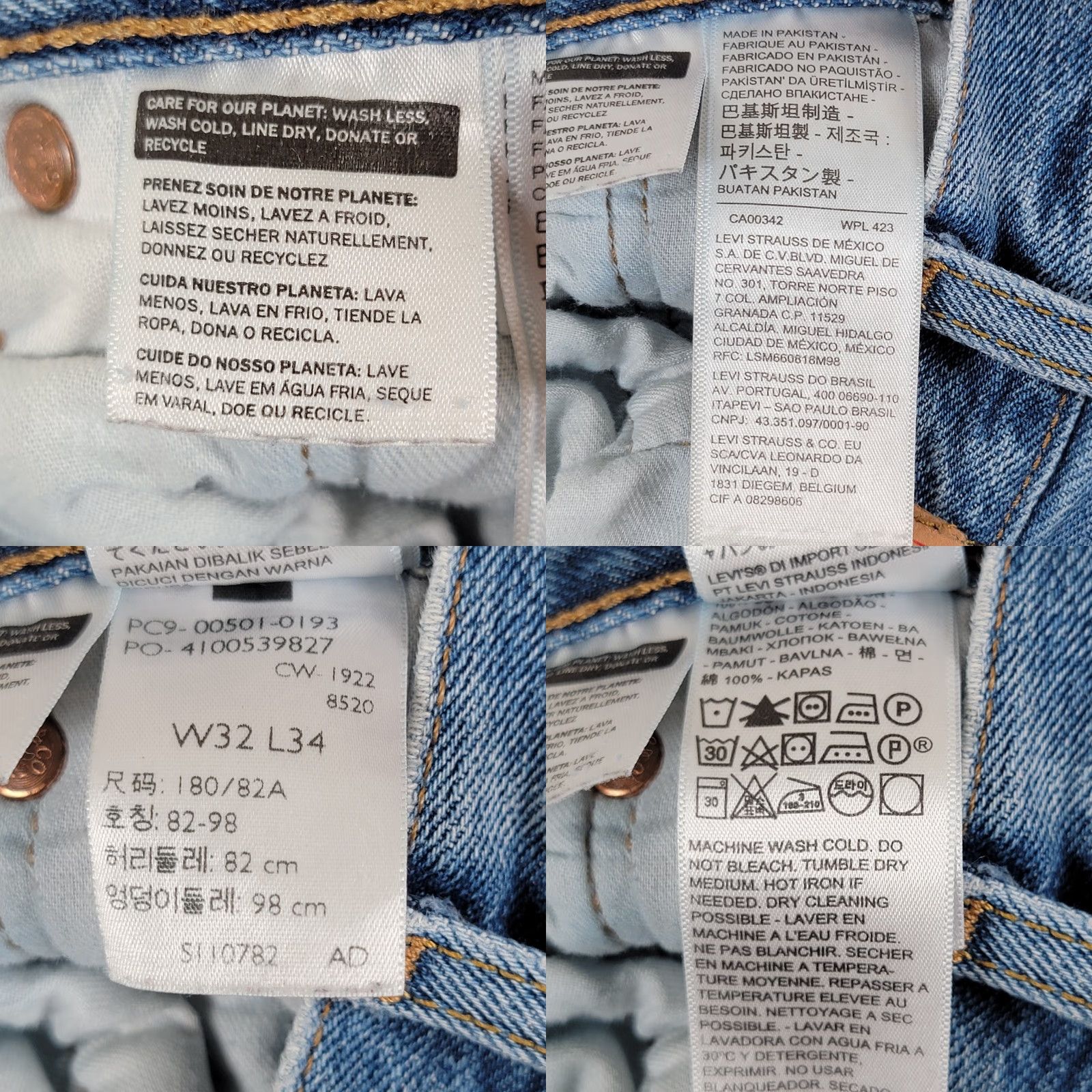Levi's VINTAGE Levi's Jeans 501 XX Button Fly Straight Leg Blue Denim 32X34 Men Slim Regular 32in Inseam 5-Pocket Distressed Denim Blue Pattern Solid Size US 32 / EU 48 - 10 Thumbnail