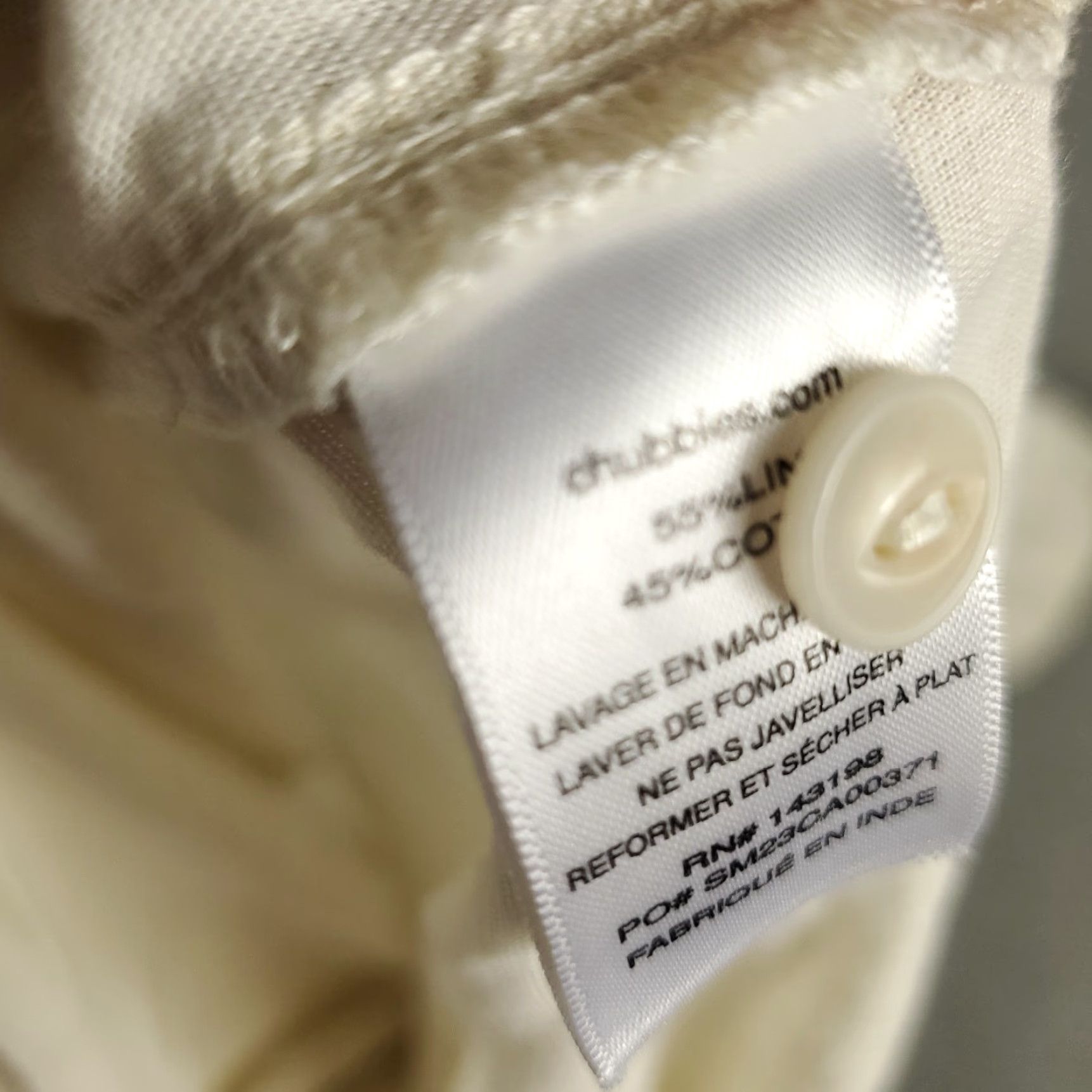 Chubbies Chubbies Shirt Mens 2XL Beige Camp Collar Linen Cotton Button Up Size US XXL / EU 58 / 5 - 6 Thumbnail