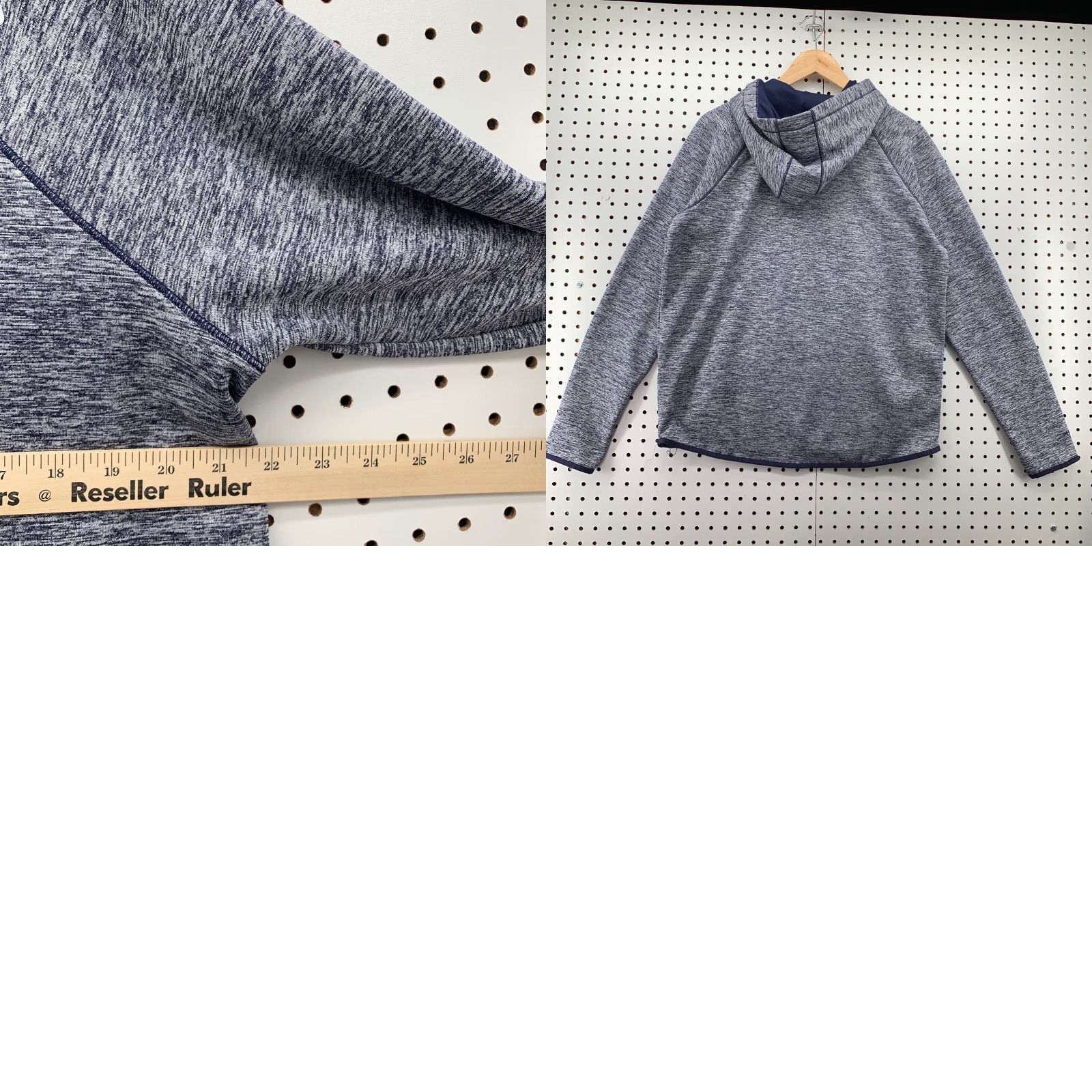 Under Armour VINTAGE MEN'S UNDER ARMOUR LOOSE FIT COLD GEAR PULLOVER HOODIE Heather BLUE Large Size US L / EU 52-54 / 3 - 8 Thumbnail