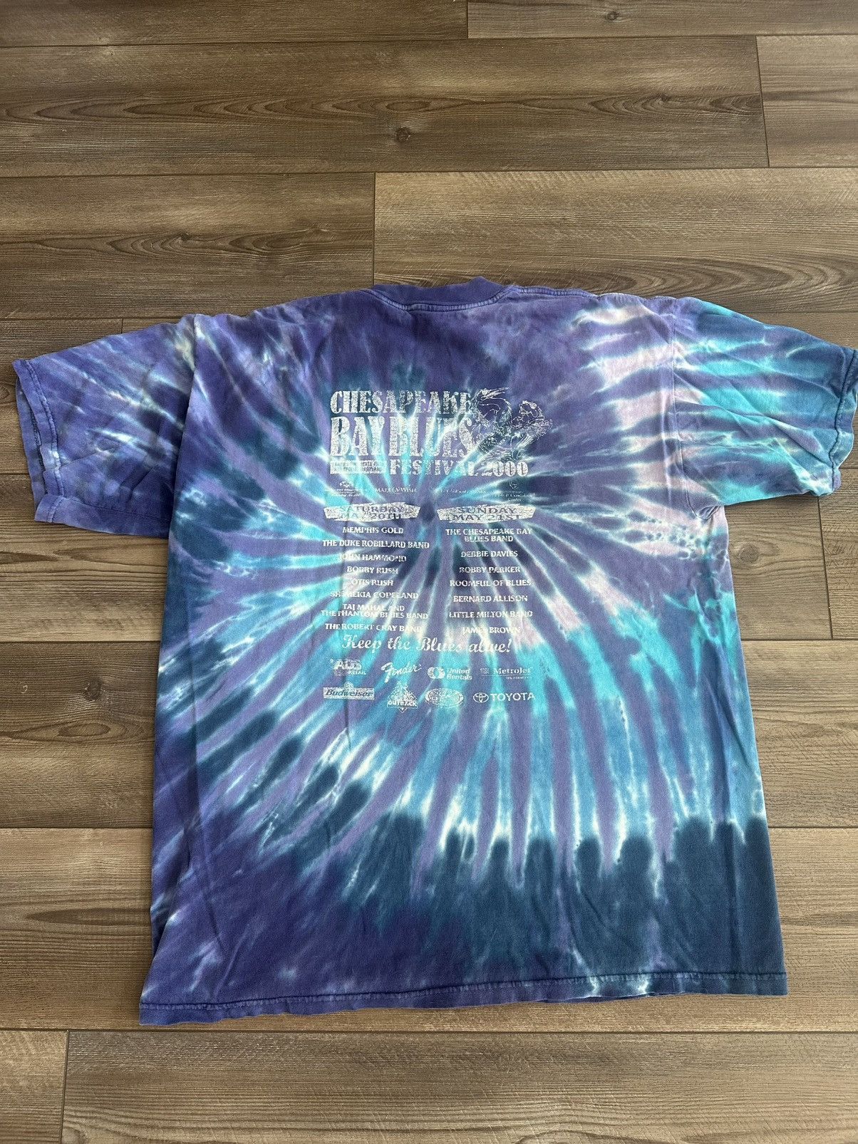Band Tees × Vintage Vintage Blues on the Bay 2000 Chesapeake Tie Dye Festival T Size US L / EU 52-54 / 3 - 2 Thumbnail