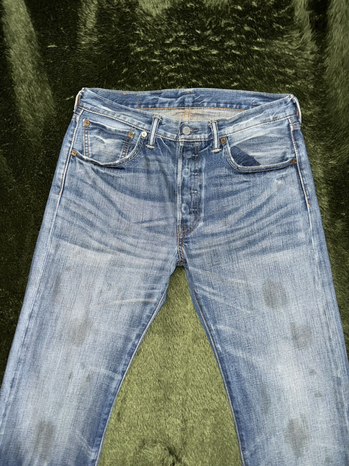 Levi's [W32/L32] 00s Levis 501 leather label washed denim pants Size US 32 / EU 48 - 5 Thumbnail