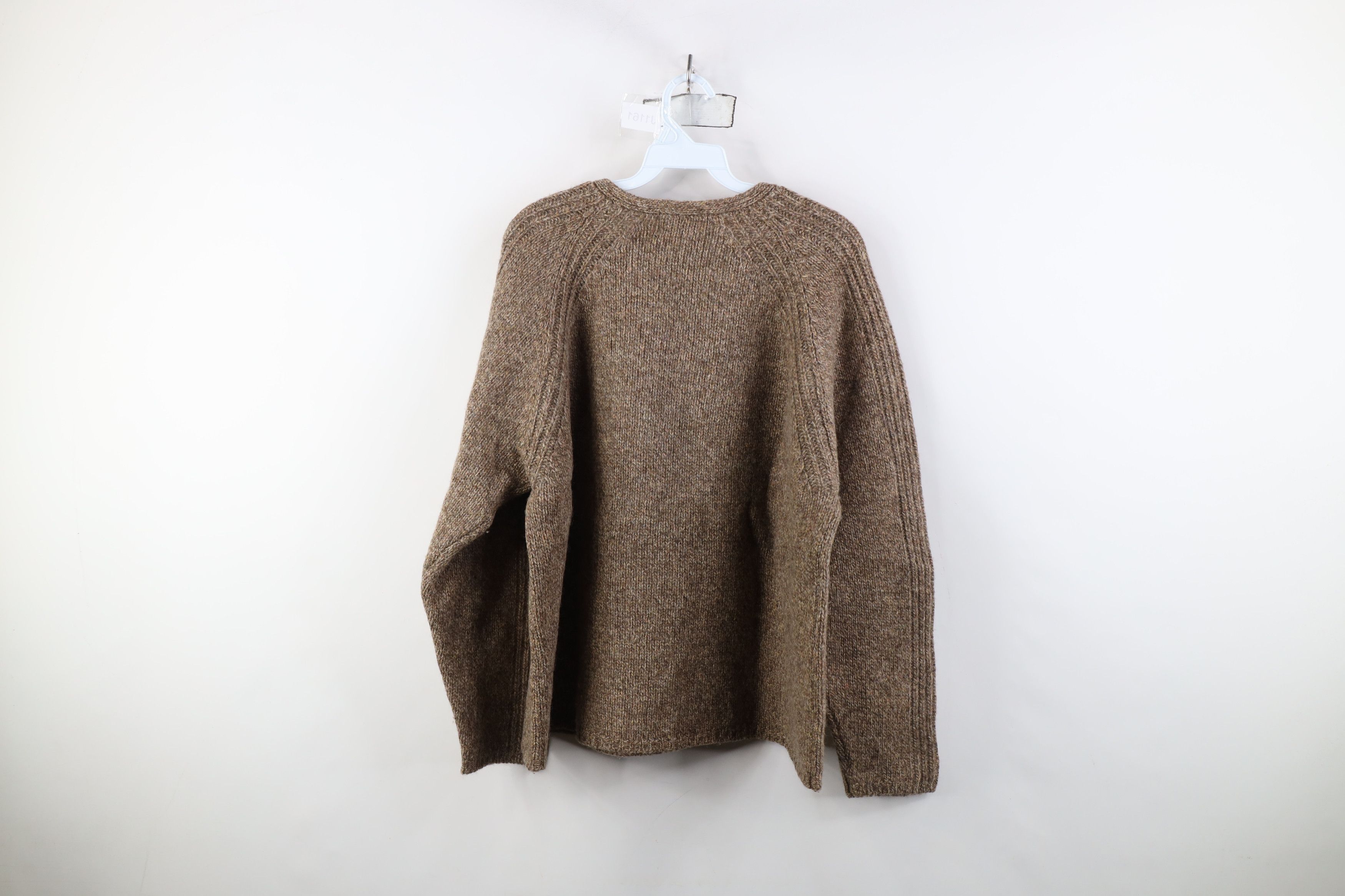 Vintage Vintage 90s Streetwear Knit V-Neck Sweater Heather Brown Size XL / US 12-14 / IT 48-50 - 7 Thumbnail
