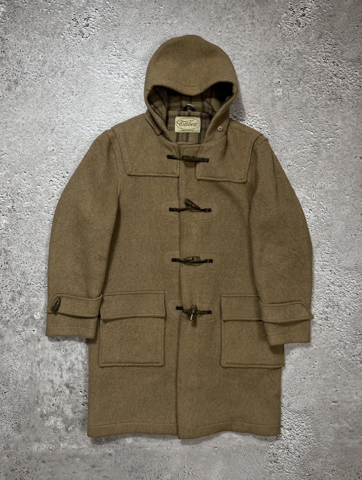 Vintage Tibbett Duffle Coat Made in England Wool Toggle Hood