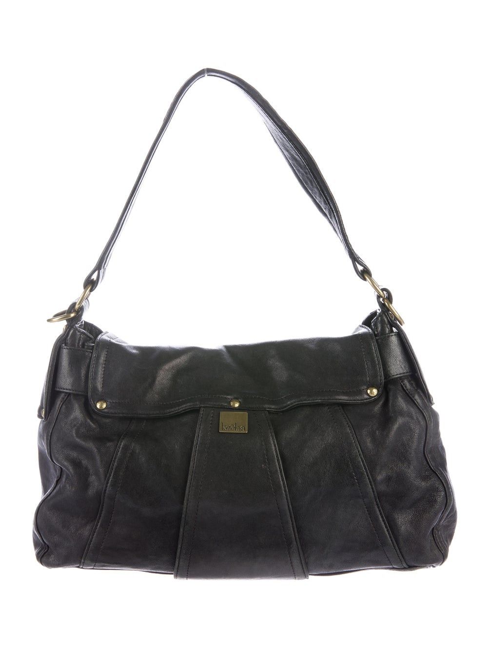 Other Kooba Vintage Black Leather w Brass Hardware Handbag Rare Size ONE SIZE - 4 Thumbnail