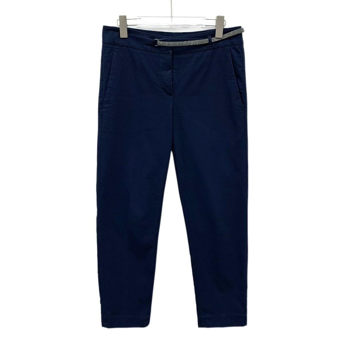 Brunello Cucinelli Brunello Cucinelli BC Navy Cotton Beaded Casual Pants K26WX Size 28" / US 6 / IT 42 - 1 Thumbnail