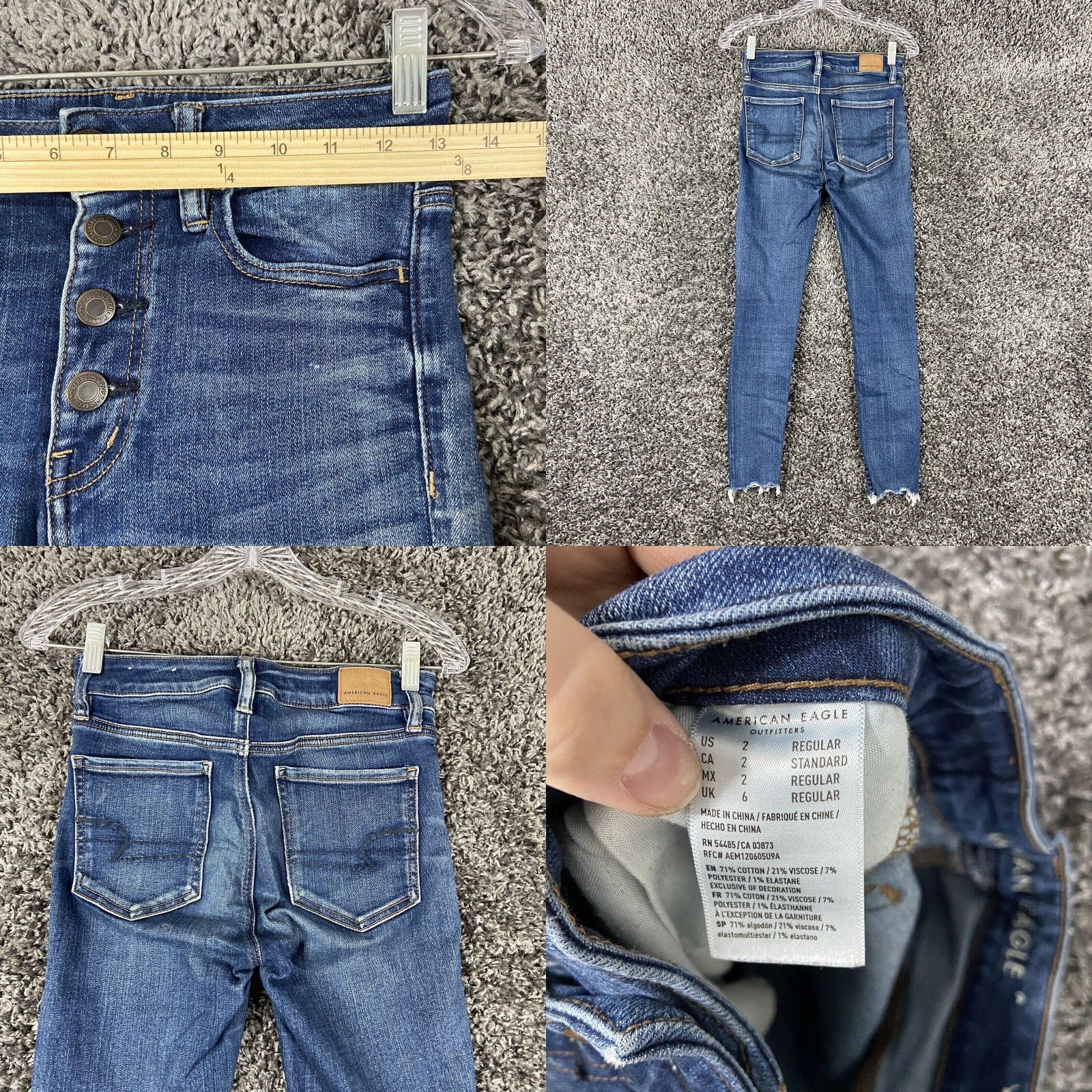 American Eagle Outfitters AMERICAN EAGLE Next Level Stretch Hi-Rise Crop Jegging Distressed Jeans Women’s 2 Blue Size 26" / US 2 / IT 38 - 8 Thumbnail
