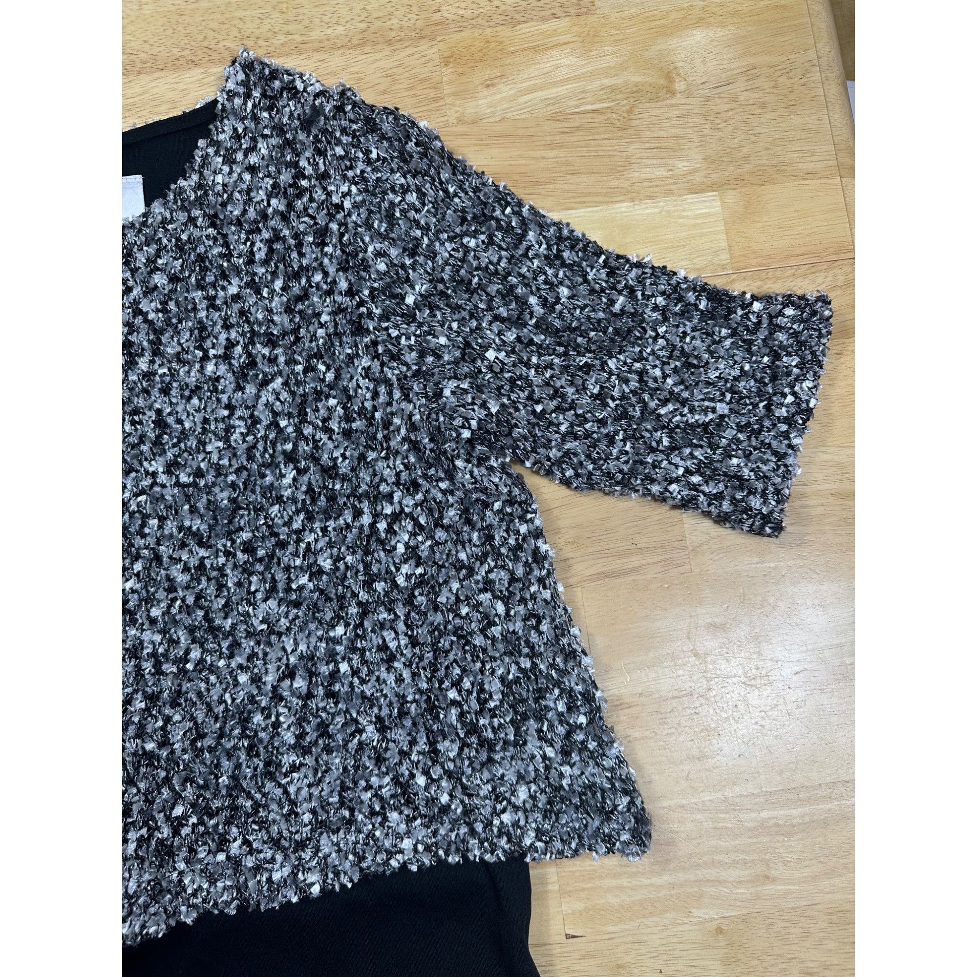 Other Alfred Dunner Women's Petite Eyelash Overlay 3/4 Sleeve Bla Size S / US 4 / IT 40 - 3 Thumbnail
