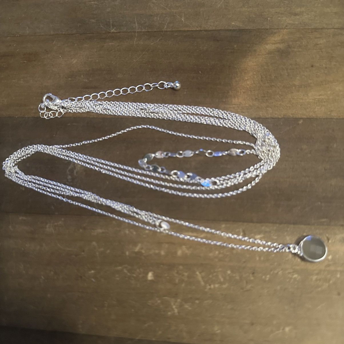 Other Long silver tone multi strand pendant necklace Size ONE SIZE - 2 Thumbnail