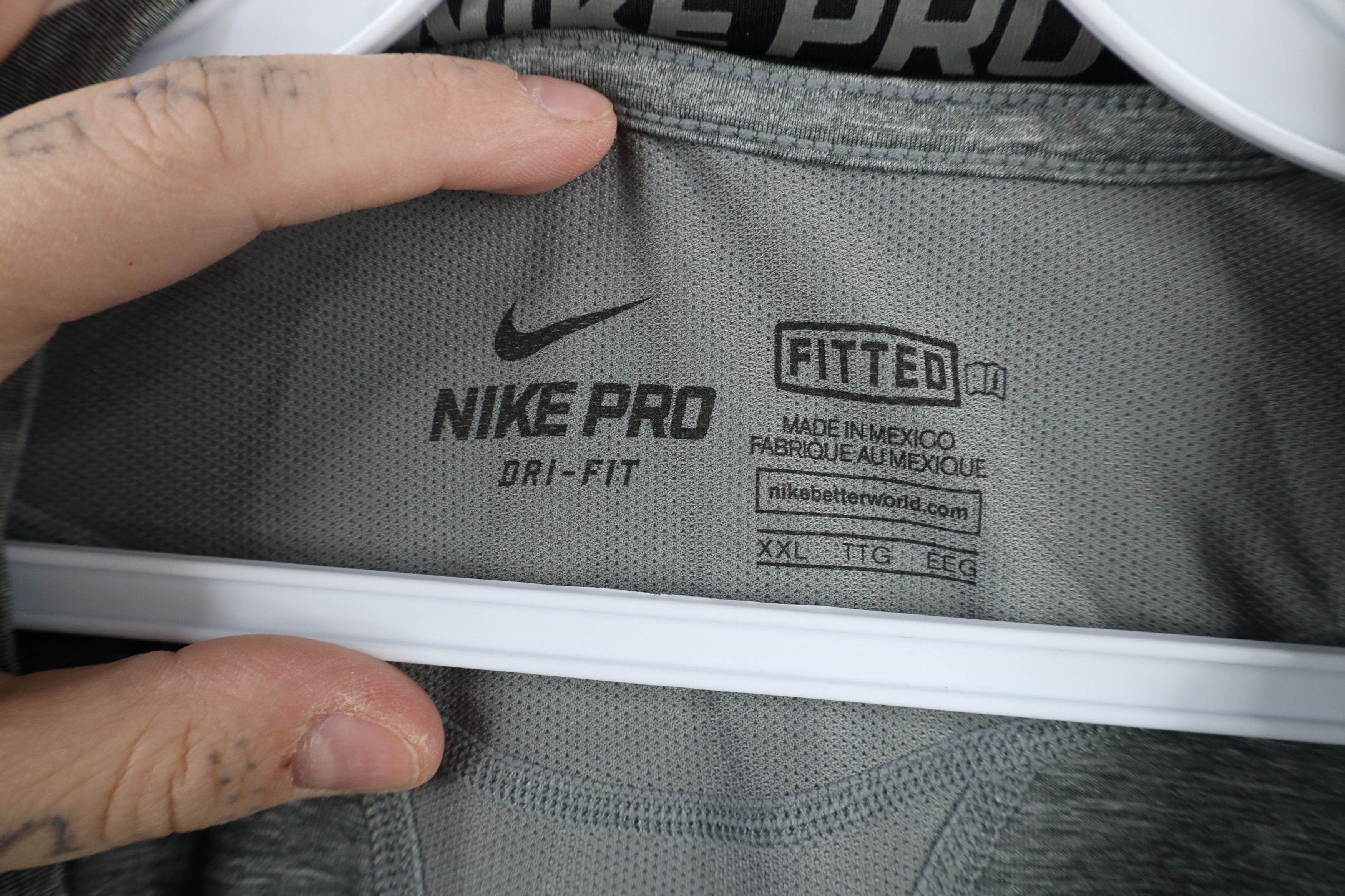 Nike × Vintage Nike Pro Compression Training Running Gym T-Shirt Gray Size US XXL / EU 58 / 5 - 9 Thumbnail