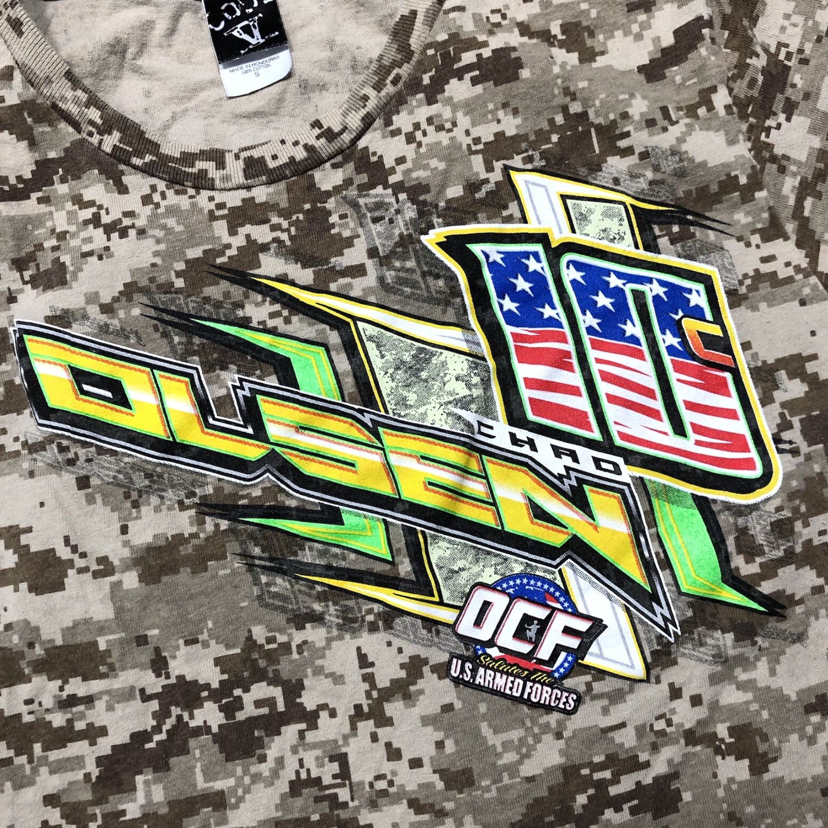 Gildan Gildan T-Shirt Men Camouflage Race Car Dewalt Modified Racing Graphic Short Sleeve Crew Neck Brown S 2010-2019 Cars Mens Size US S / EU 44-46 / 1 - 4 Thumbnail