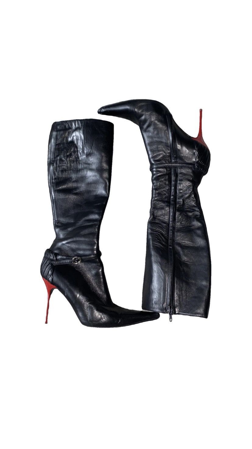 image of Roberto Cavalli Red Heel Shoesed Boots in Black/Red, Women's (Size 10)