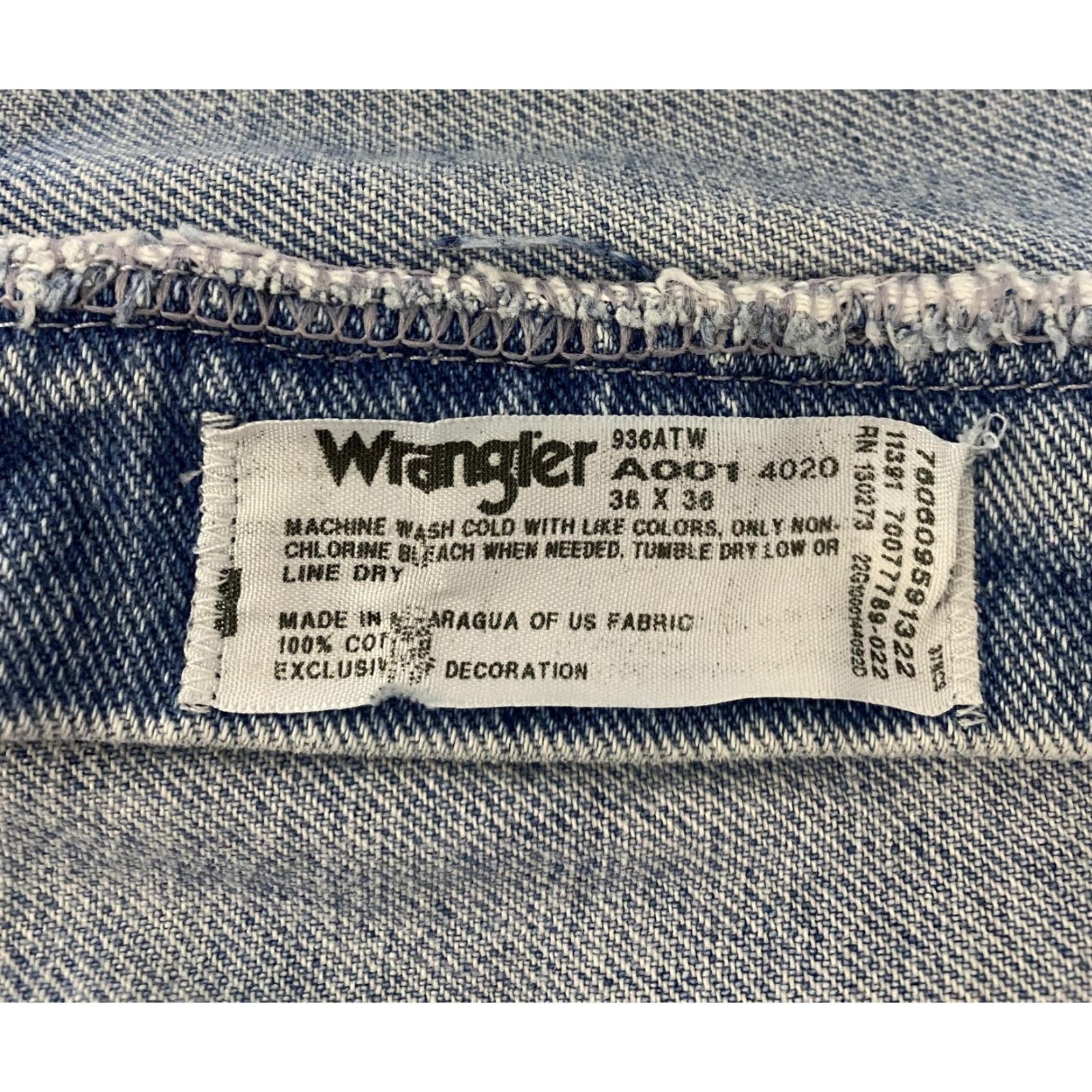 Wrangler VINTAGE Wrangler Jeans Mens 36x36 Blue 936ATW Slim Fit Cowboy Cut Denim Wrangler Cowboy Cut Jeans 36x36 Men Blue Denim Size US 36 / EU 52 - 7 Thumbnail