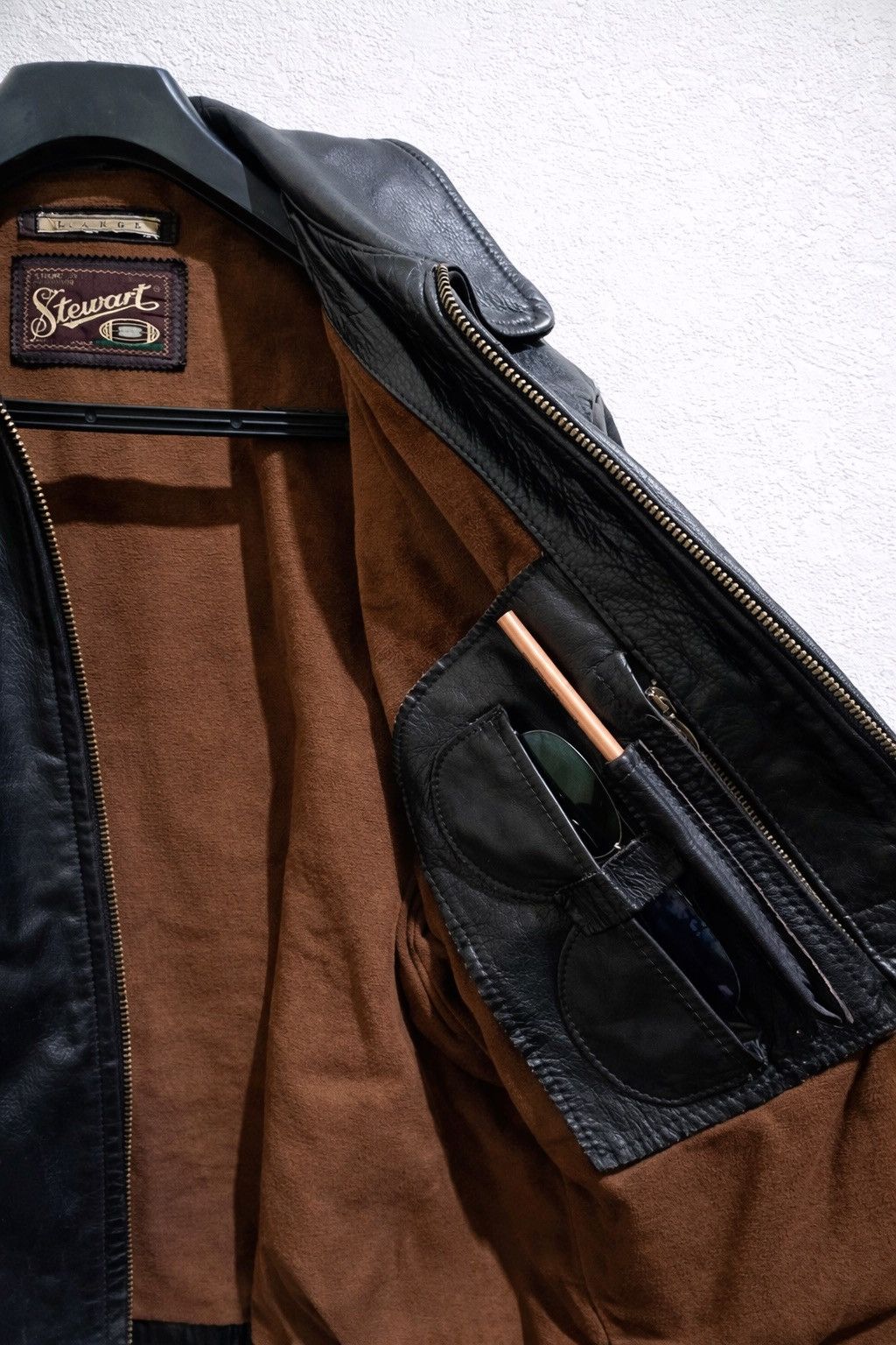 Schott VINTAGE 90's HALF BELT STEERHIDE LEATHER JACKET Size US L / EU 52-54 / 3 - 6 Thumbnail