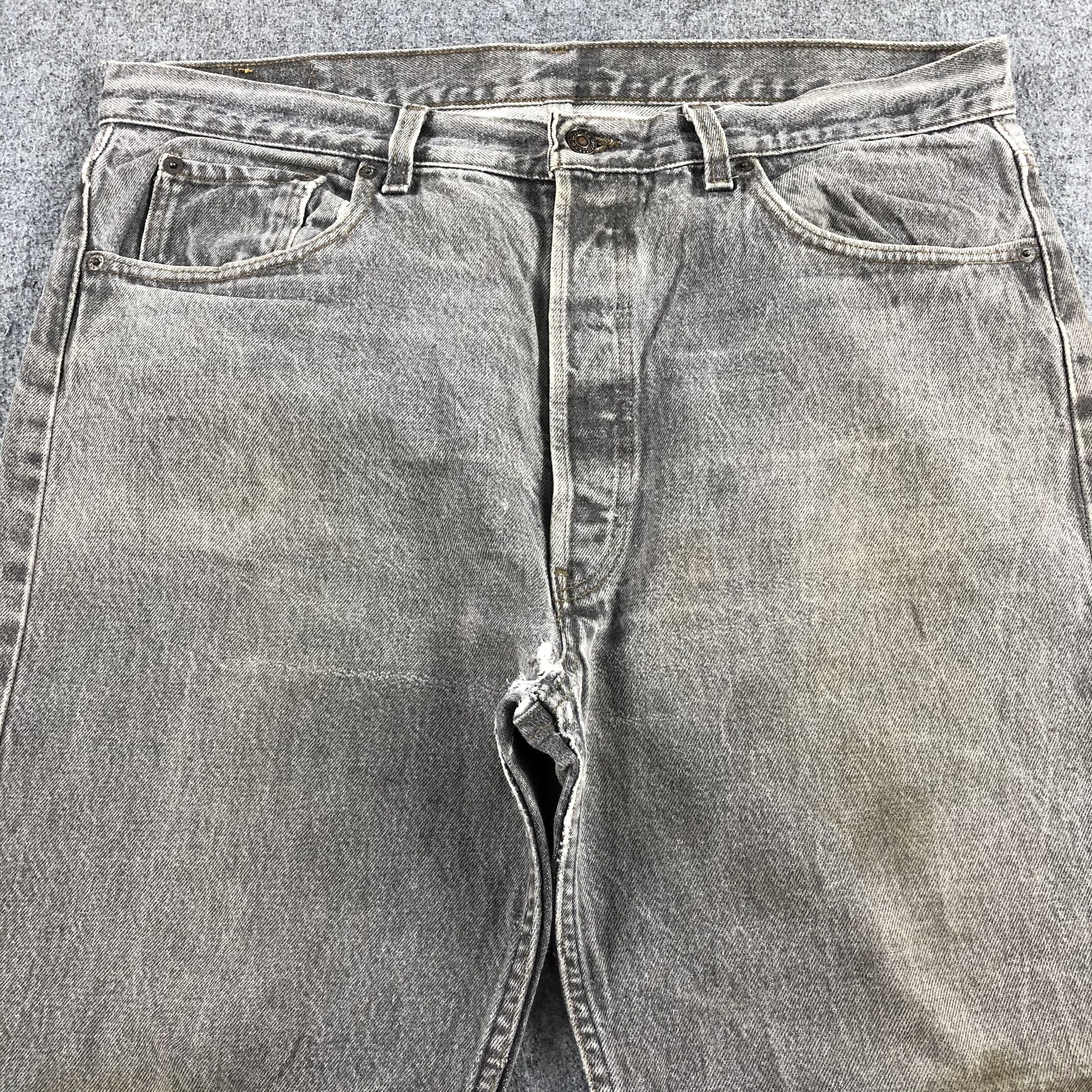 Levi's Vintage 90s Levis 501 Faded Black Jeans-J1648 Size US 38 / EU 54 - 3 Thumbnail