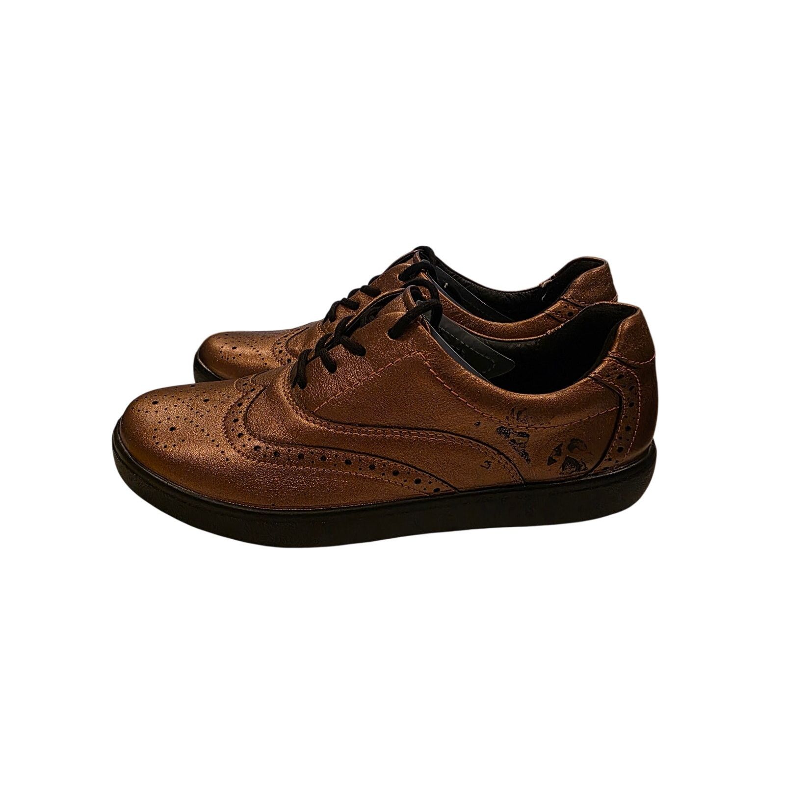Hilo Hattie Hotter Metallic Bronze Wingtip Oxford Shoes Womens 7.5 Size US 7.5 / IT 37.5 - 3 Thumbnail