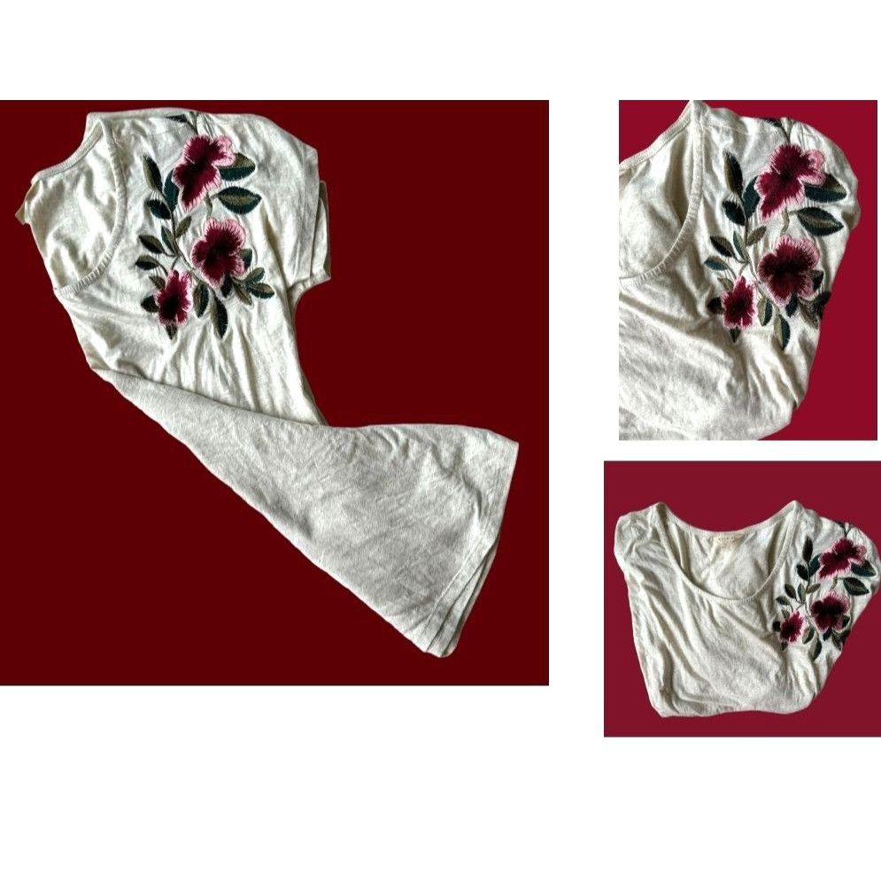 Other Adiva Embroidered Top Medium Cream Textured Floral Size M / US 6-8 / IT 42-44 - 11 Thumbnail