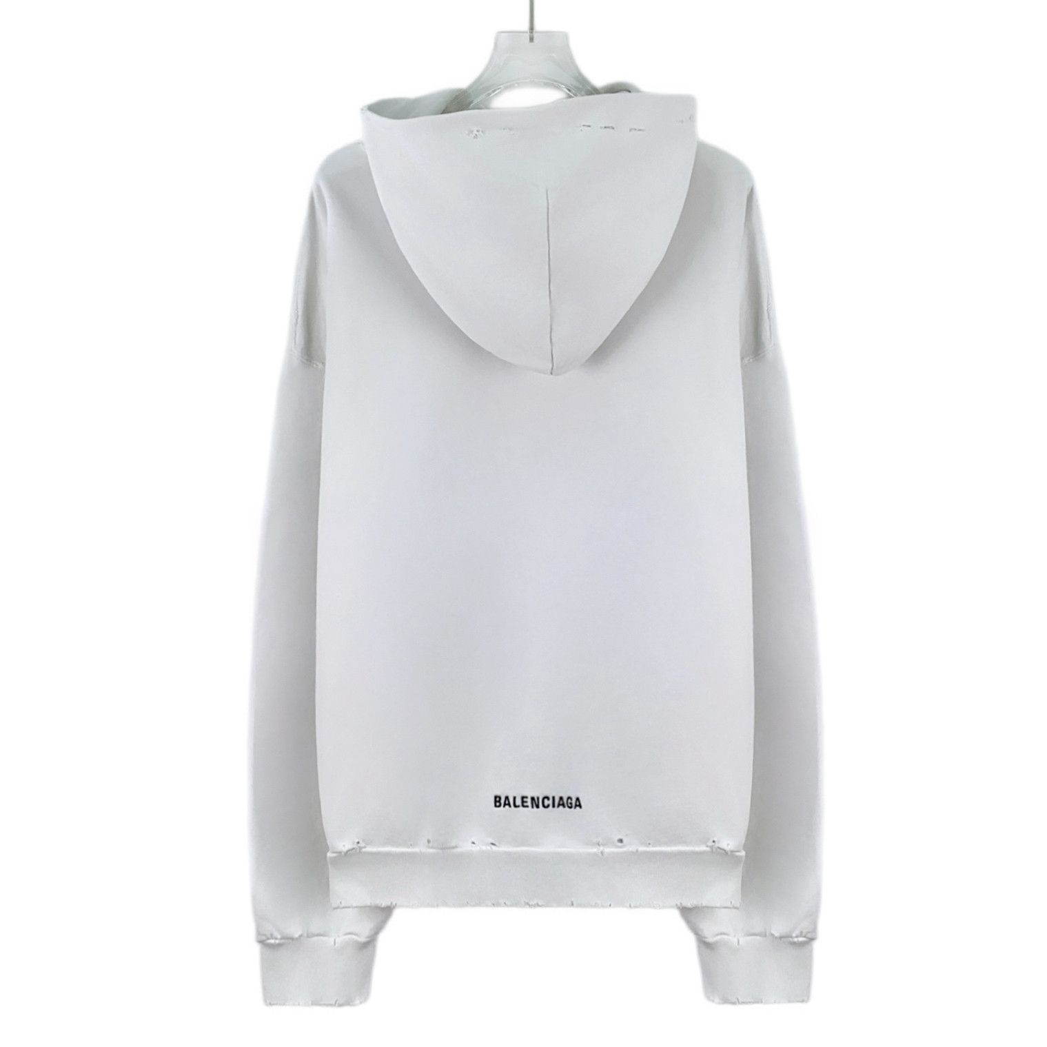 Balenciaga Balenciaga Distressed Hoodie White (XS) Size US XS / EU 42 / 0 - 2 Thumbnail