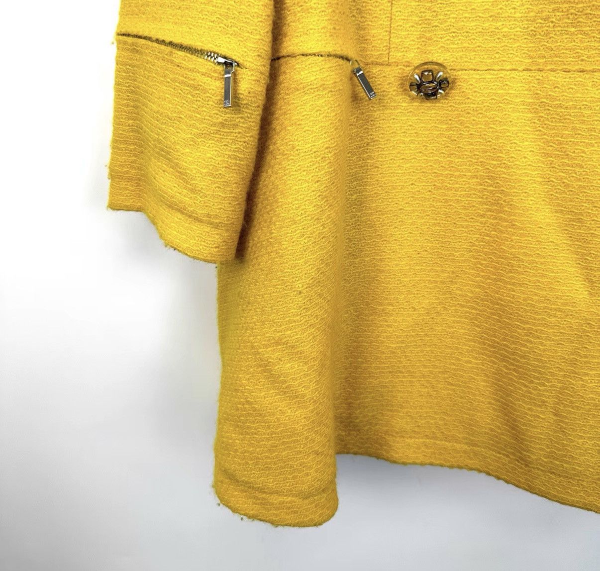 Chanel Chanel Yellow Double-Breasted Tweed Wool Coat K12 Size XS / US 0-2 / IT 36-38 - 6 Thumbnail