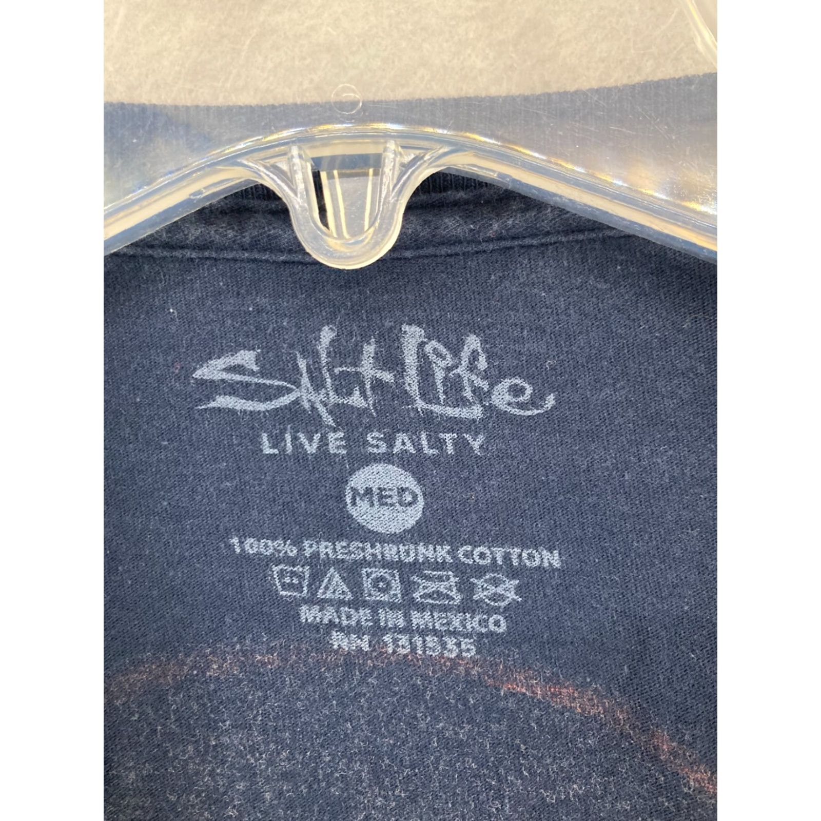 Vintage Salt Life Mens TShirt Medium Blue Live Salty Ship Anchor Rusty Kedge Shirt Adult M Blue Salt Life Beach Outdoor Graphic Print Mens T-Shirt Size US M / EU 48-50 / 2 - 5 Thumbnail