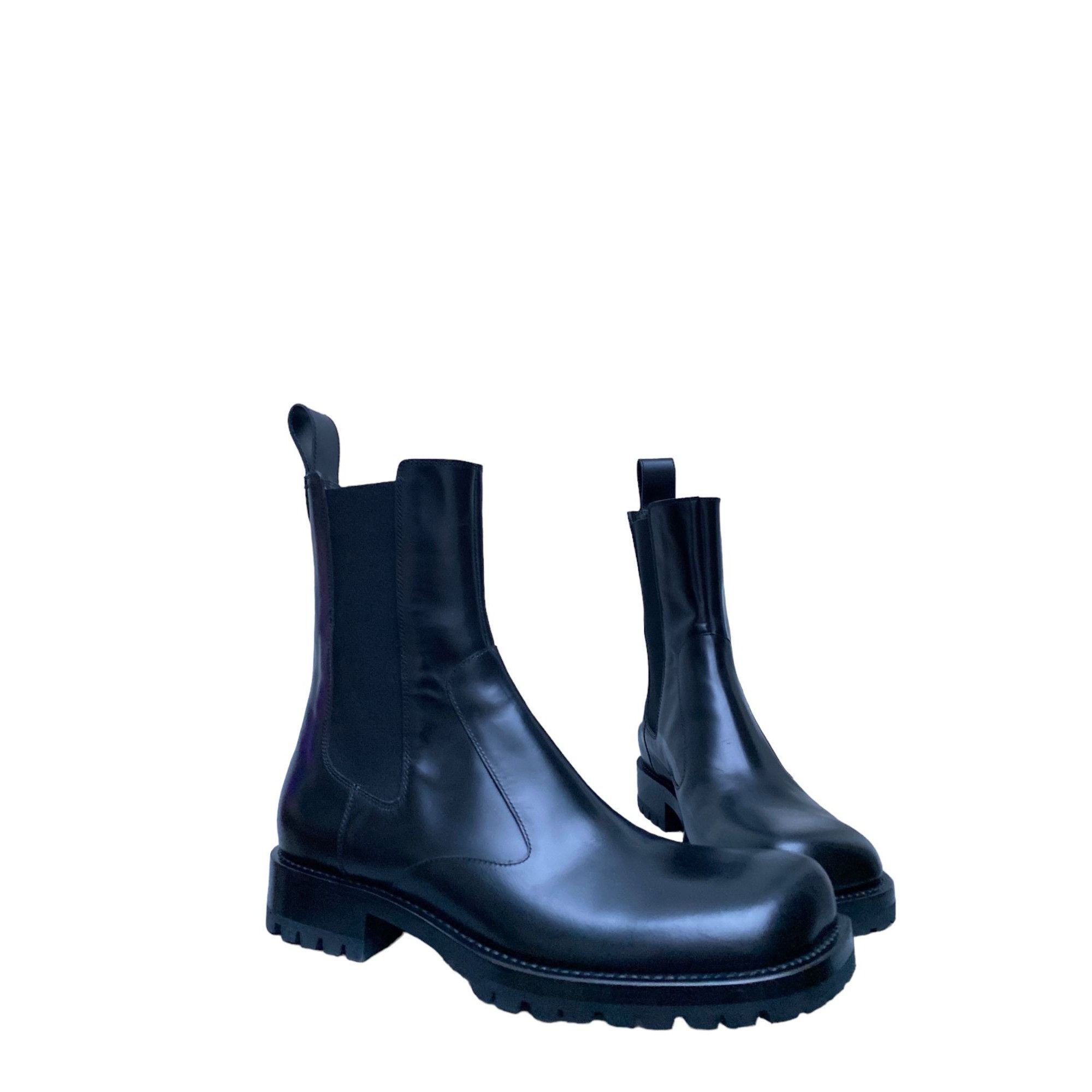 image of Dries Van Noten Ss 2022 Black Square Chelsea Boots, Men's (Size 9.5)