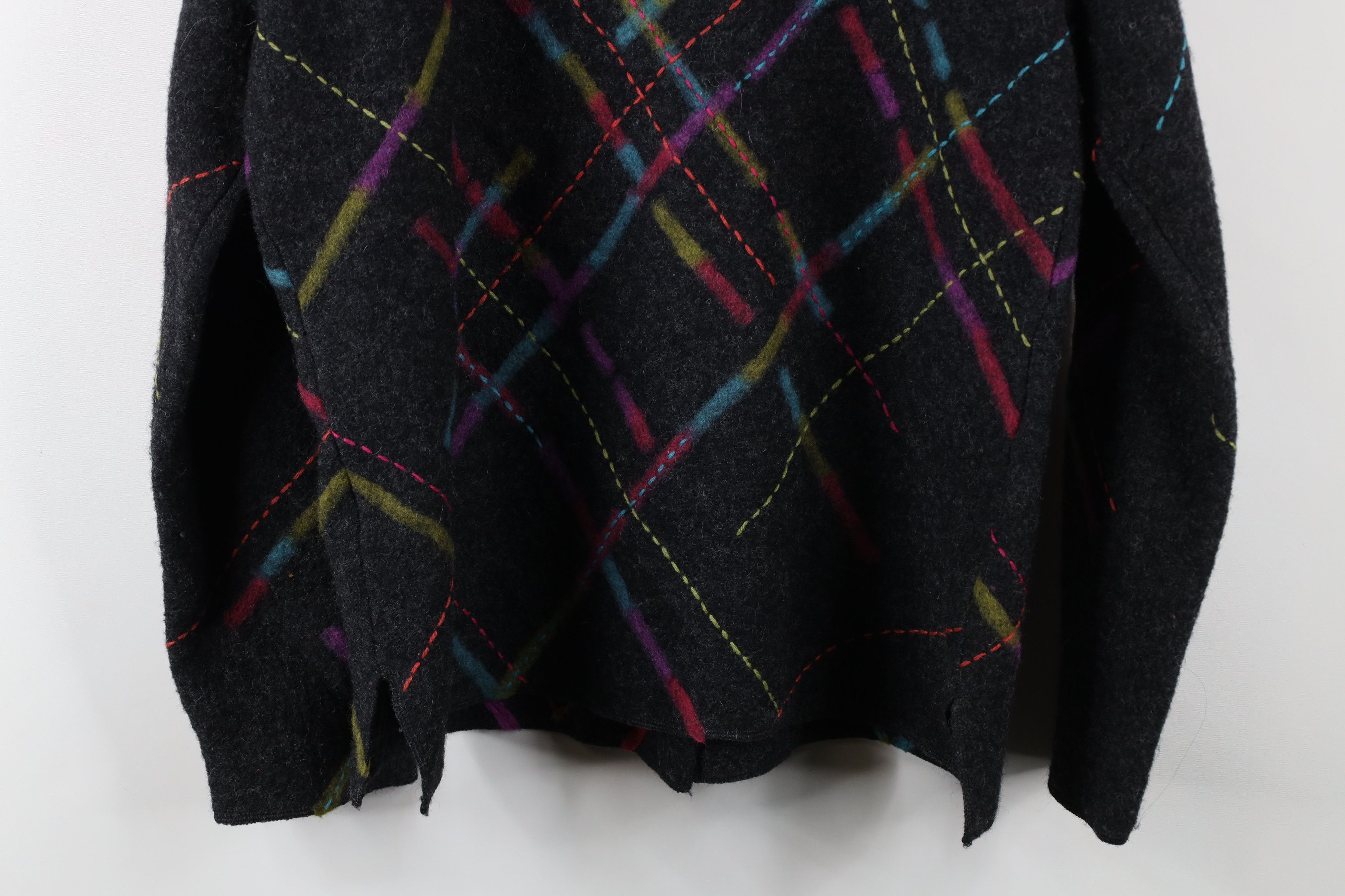 Vintage Vintage Y2K Streetwear Rainbow Wool Knit Cardigan Sweater Size L / US 10 / IT 46 - 11 Thumbnail