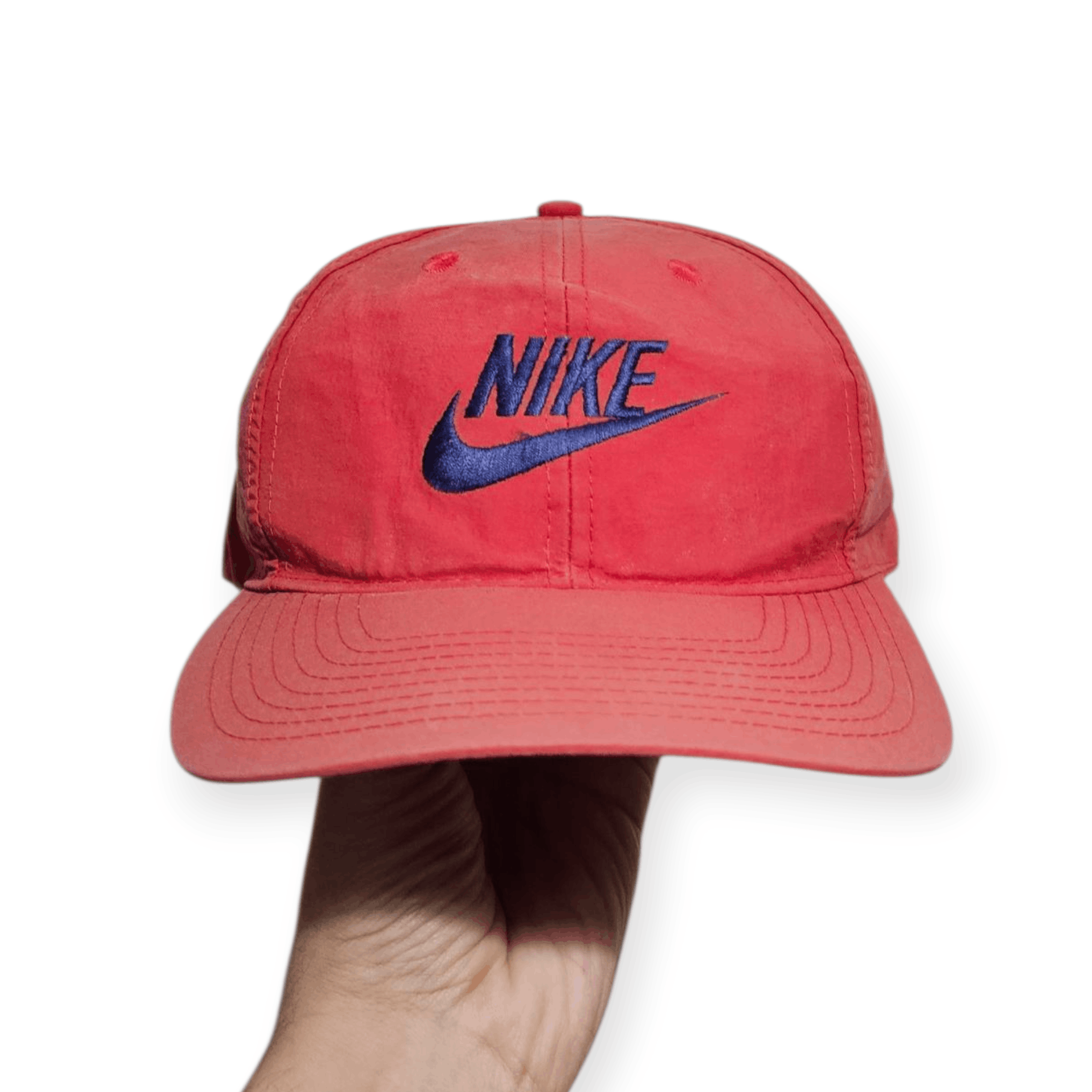 Nike Nike 80's Vintage Nylon Red Hat Size ONE SIZE - 1 Thumbnail