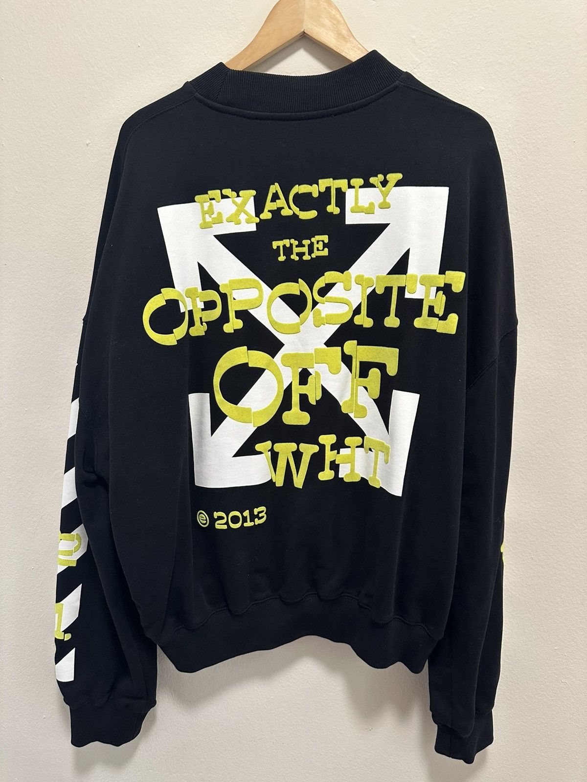 Off-White OFF WHITE OPPOSITE ARR BOXY CREWNECK - BLACK/LIME LARGE Size US L / EU 52-54 / 3 - 2 Thumbnail