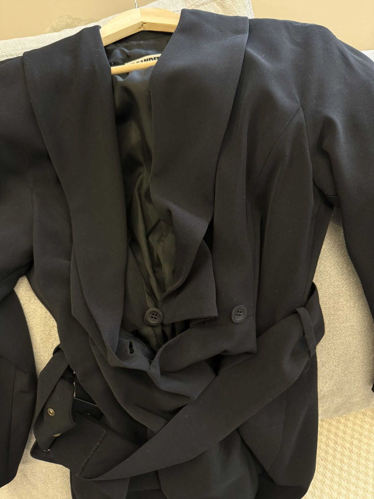 Jil Sander Archive 80-90s Jil Sander + West Germany Black Dress Coat Size M / US 6-8 / IT 42-44 - 7 Thumbnail