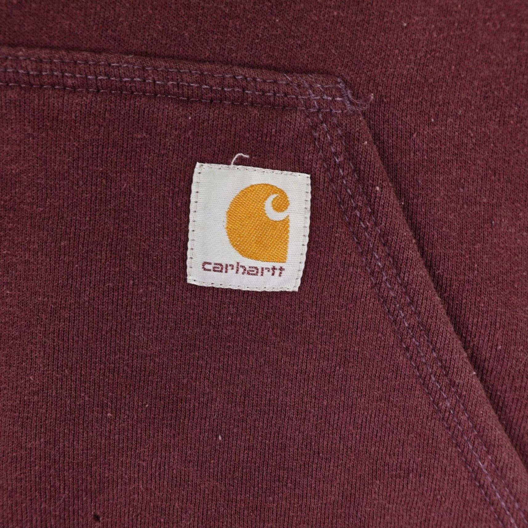 Carhartt VINTAGE Carhartt Hoodie Mens Small Red Burgundy Loose Fit Logo Midweight Sweatshirt Pullover Hooded Pockets Knit Cotton Polyester Regular Size US S / EU 44-46 / 1 - 4 Thumbnail