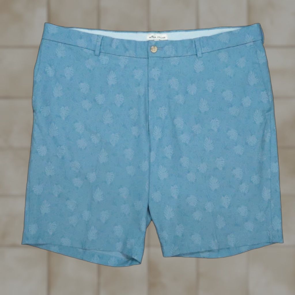 Peter Millar Peter Millar Mens Shorts 38 Blue Carrboro Palm Performance Golf Lightweight Size US 38 / EU 54 - 1 Thumbnail