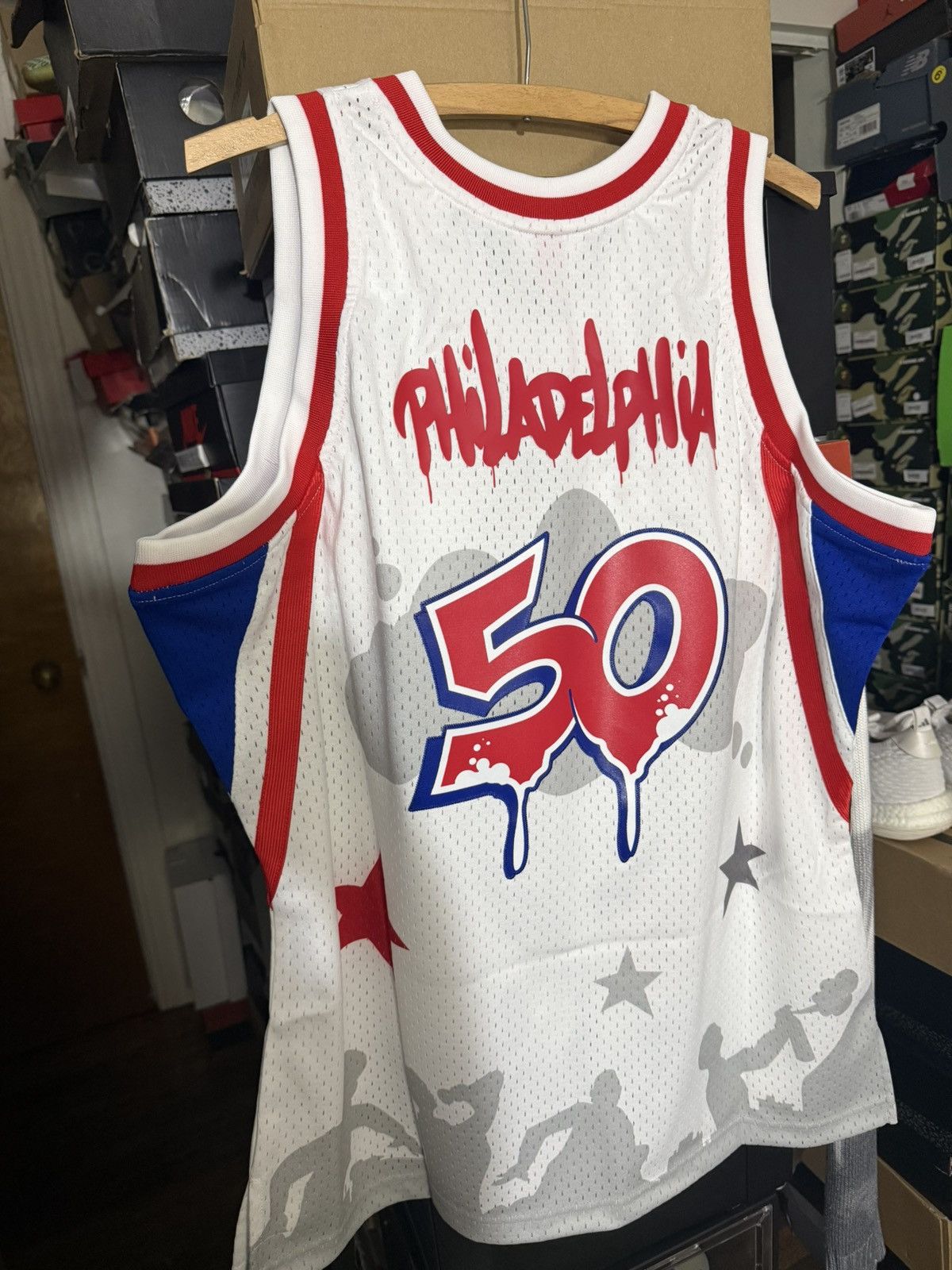 Mitchell & Ness 76ers hip hop 50th anniversary jersey sz M & L Size US L / EU 52-54 / 3 - 2 Thumbnail