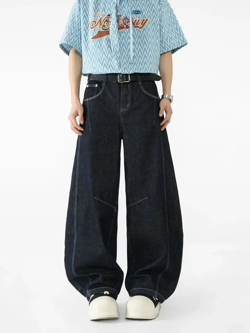 Japanese Brand Loose wide leg casual straight leg jeans Size US 32 / EU 48 - 6 Thumbnail