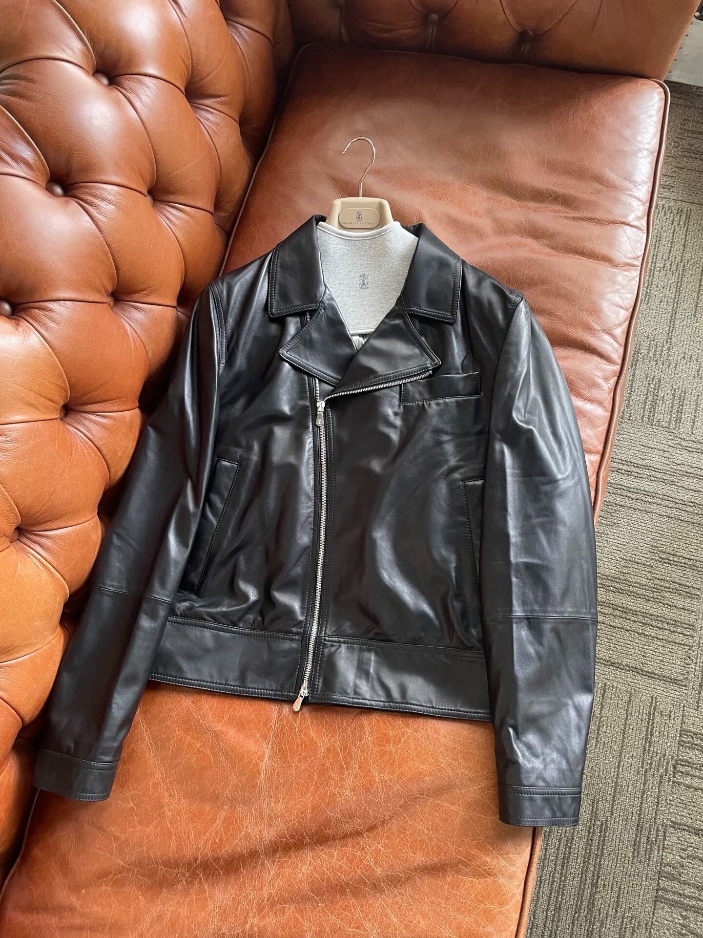 Brunello Cucinelli Brunello Cucinelli Leather Jacket Sale Size US S / EU 44-46 / 1 - 1 Thumbnail