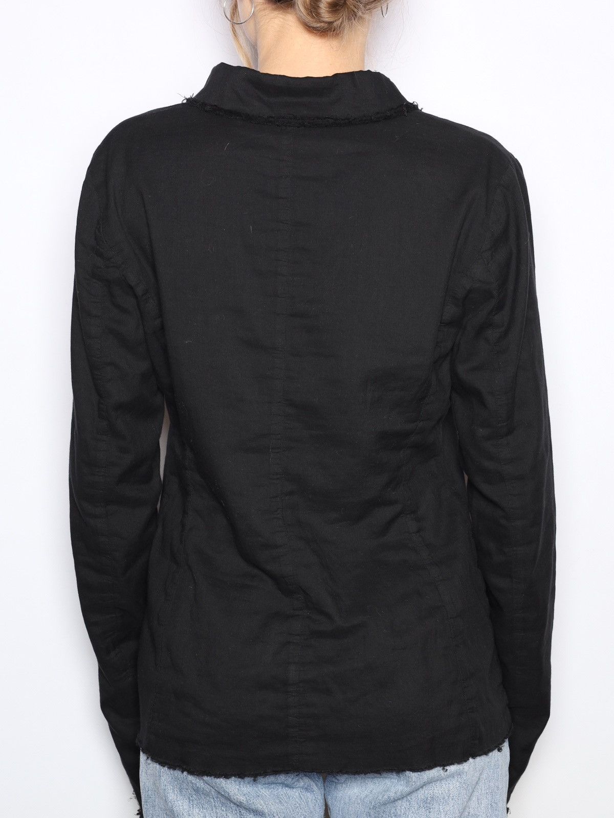 Rundholz Rundholz DIP Black Cotton Shirt Light Jacket Blazer Size S / US 4 / IT 40 - 4 Thumbnail