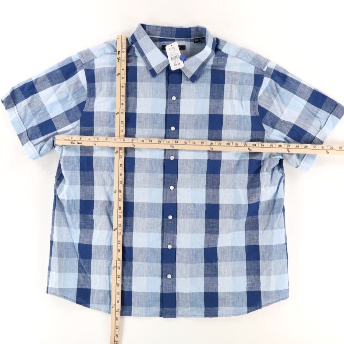 Vintage Synergy Woven Cotton Plaid Button Up Shirt Blue Men's 2XL Size US XXL / EU 58 / 5 - 3 Thumbnail