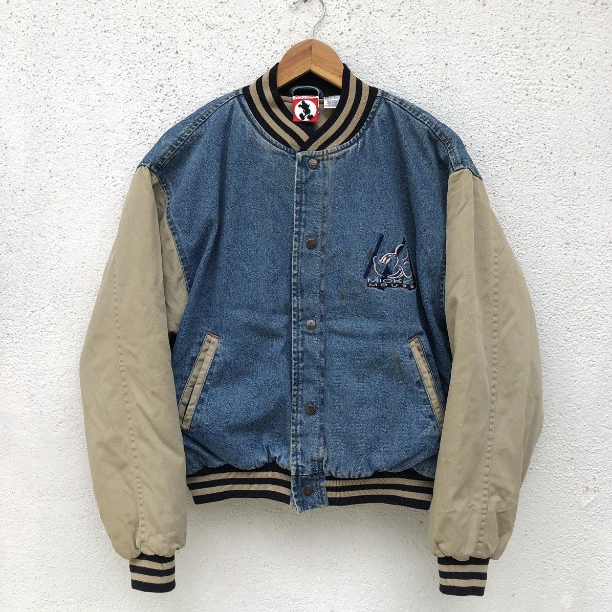 Vintage VTG 90s Mickey Mouse Disney Quilted Varsity Bomber Jacket Size US M / EU 48-50 / 2 - 1 Thumbnail