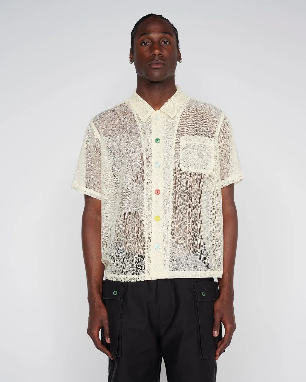 Brain Dead ENGINEERED MESH SHORT SLEEVE BUTTON UP Size US L / EU 52-54 / 3 - 1 Thumbnail