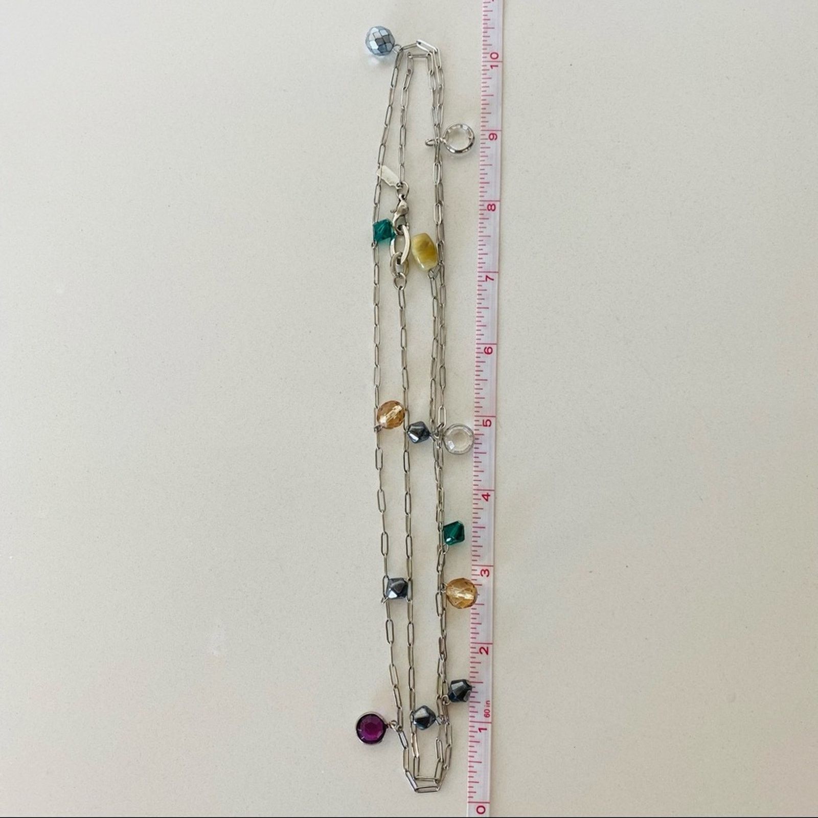 Nordstrom NORDSTROM VINTAGE Silver Layer Multi Beaded Necklace Jewelry Size ONE SIZE - 6 Thumbnail