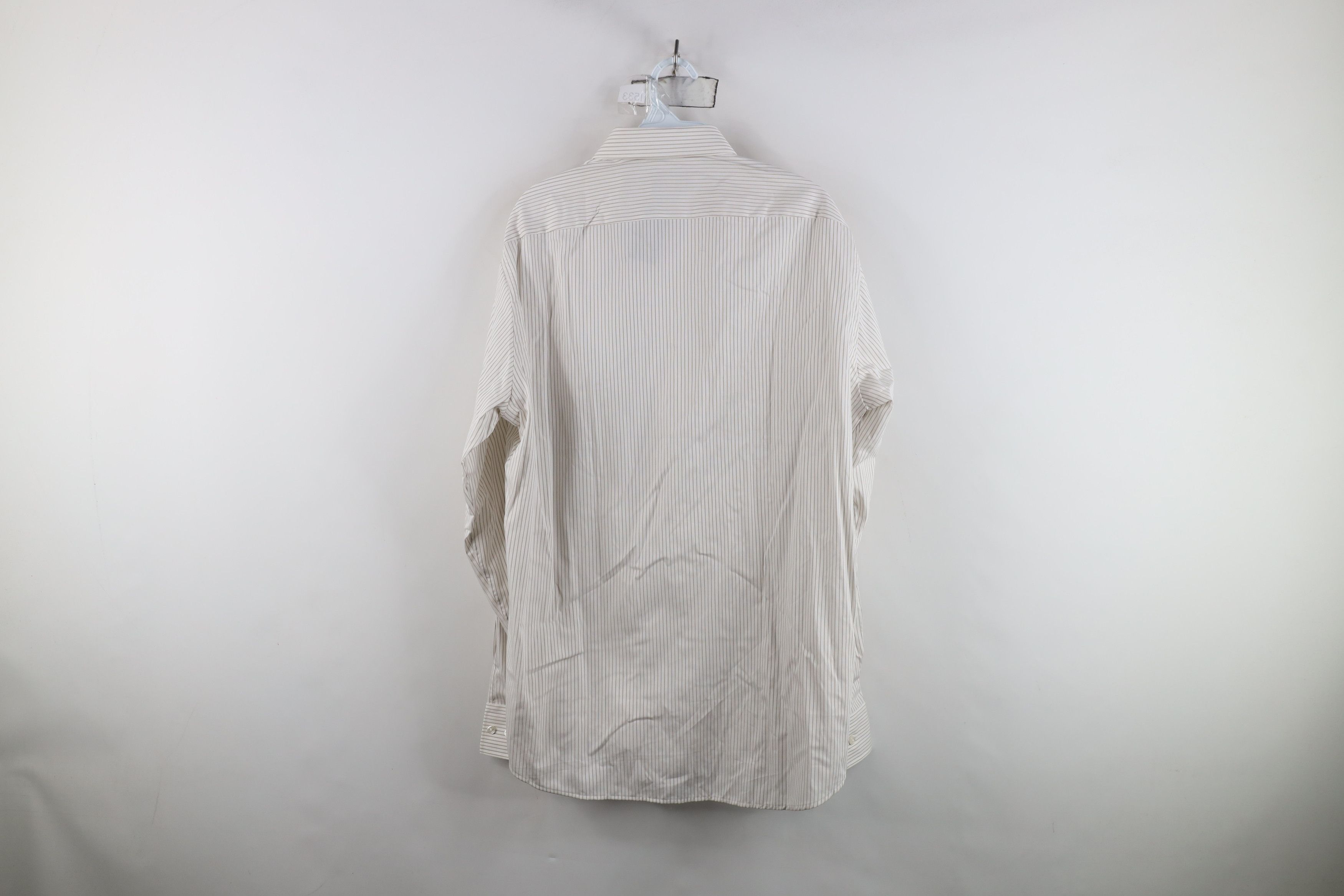 Hugo Boss New Hugo Boss Pinstriped Collared Button Shirt White Gray Size US M / EU 48-50 / 2 - 13 Thumbnail