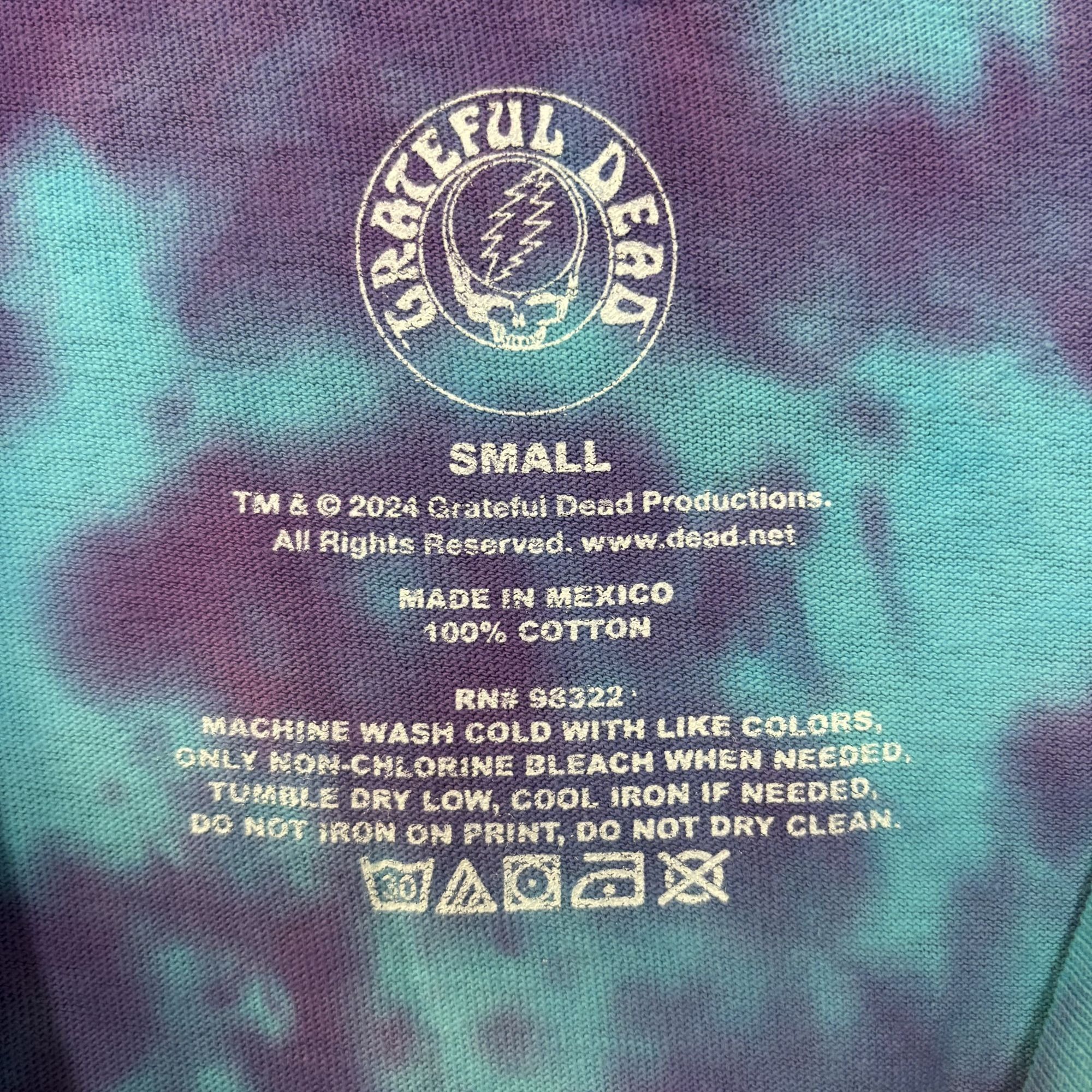 Grateful Dead Grateful Dead - Blue Purple Yellow Tie Dye Skeleton T- Shirt Size S / US 4 / IT 40 - 4 Thumbnail
