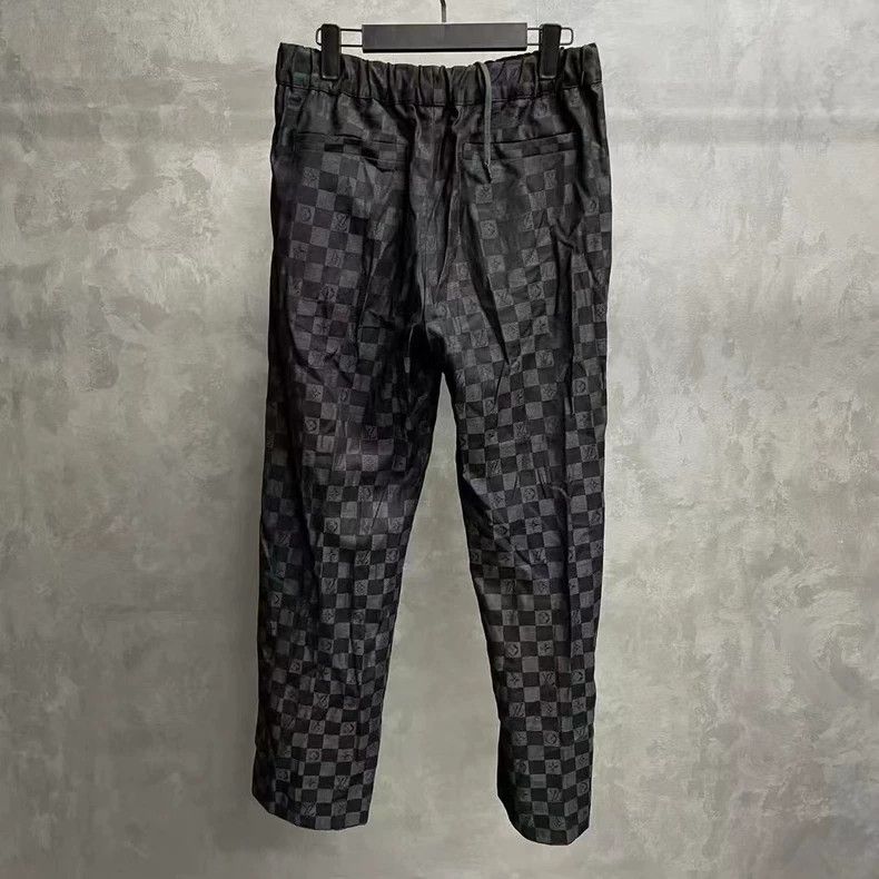 Louis Vuitton Louis Vuitton Black checkerboard drawstring straight-leg sl Size US 40 / EU 56 - 4 Thumbnail